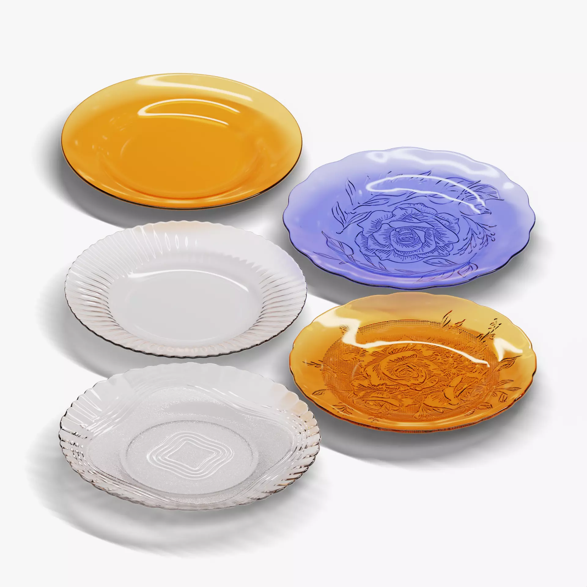 Glass Plates Collection 3D model_0