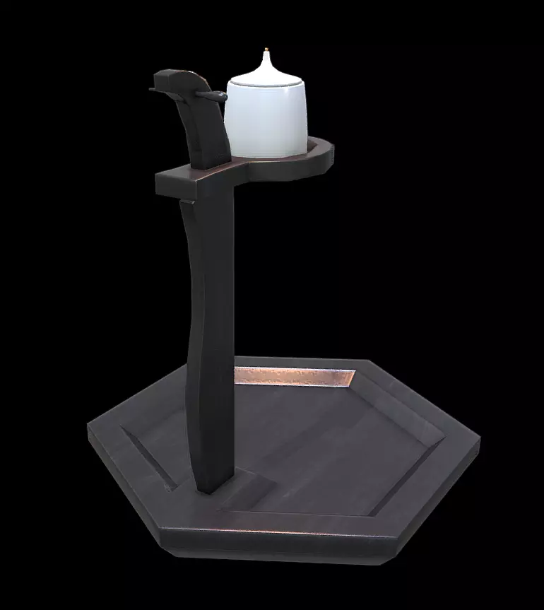 HorongDae Korean Traditional Lamp Low-poly 3D model_0