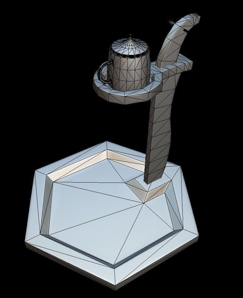 HorongDae Korean Traditional Lamp Low-poly 3D model_9