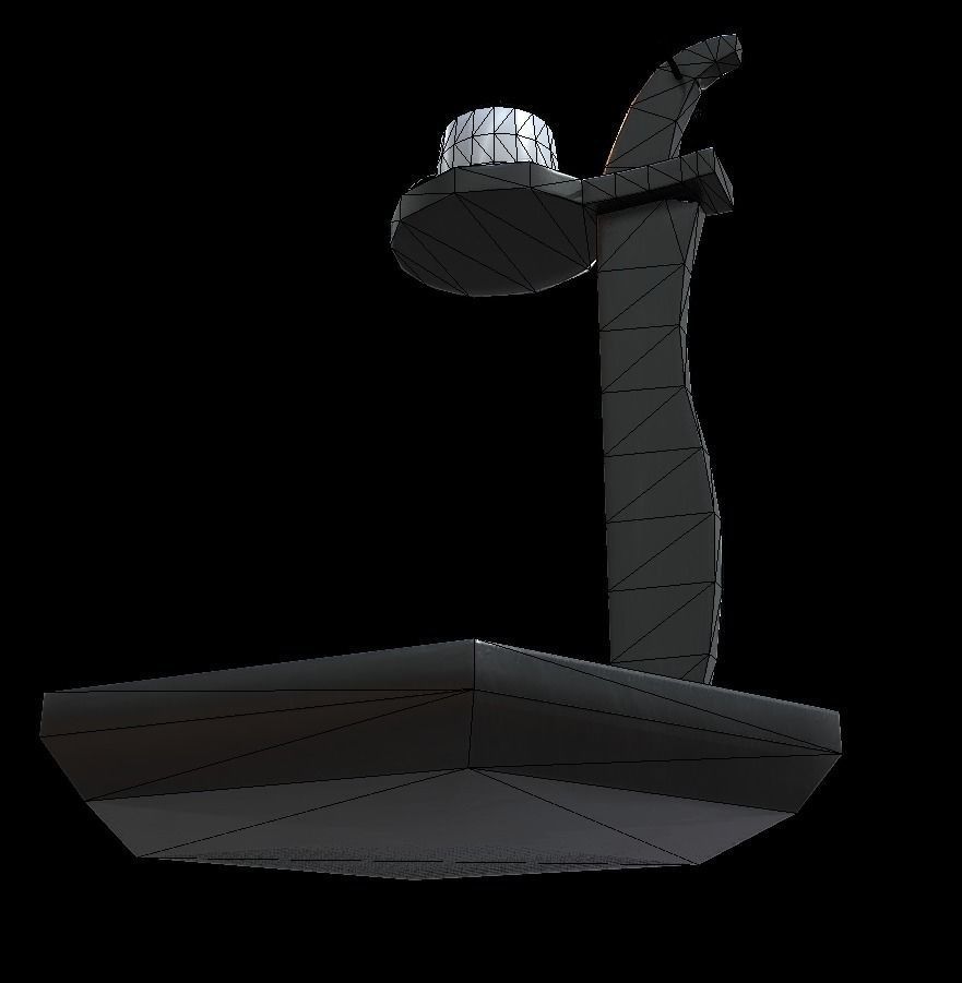 HorongDae Korean Traditional Lamp Low-poly 3D model_6