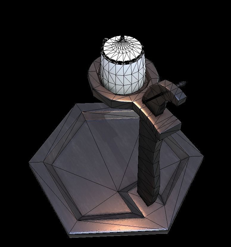 HorongDae Korean Traditional Lamp Low-poly 3D model_7