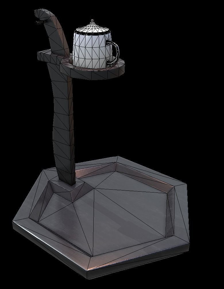 HorongDae Korean Traditional Lamp Low-poly 3D model_5