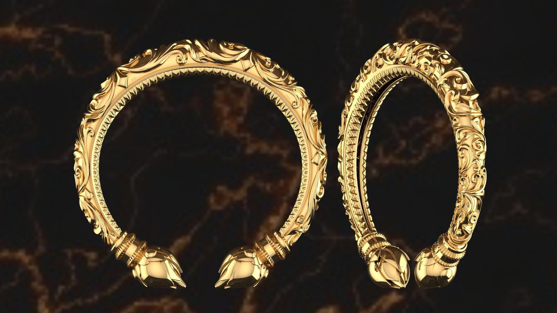 Bracelet ornate headband 3D print model_5