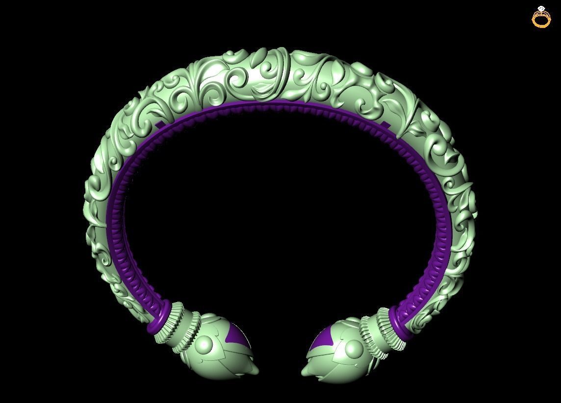Bracelet ornate headband 3D print model_3