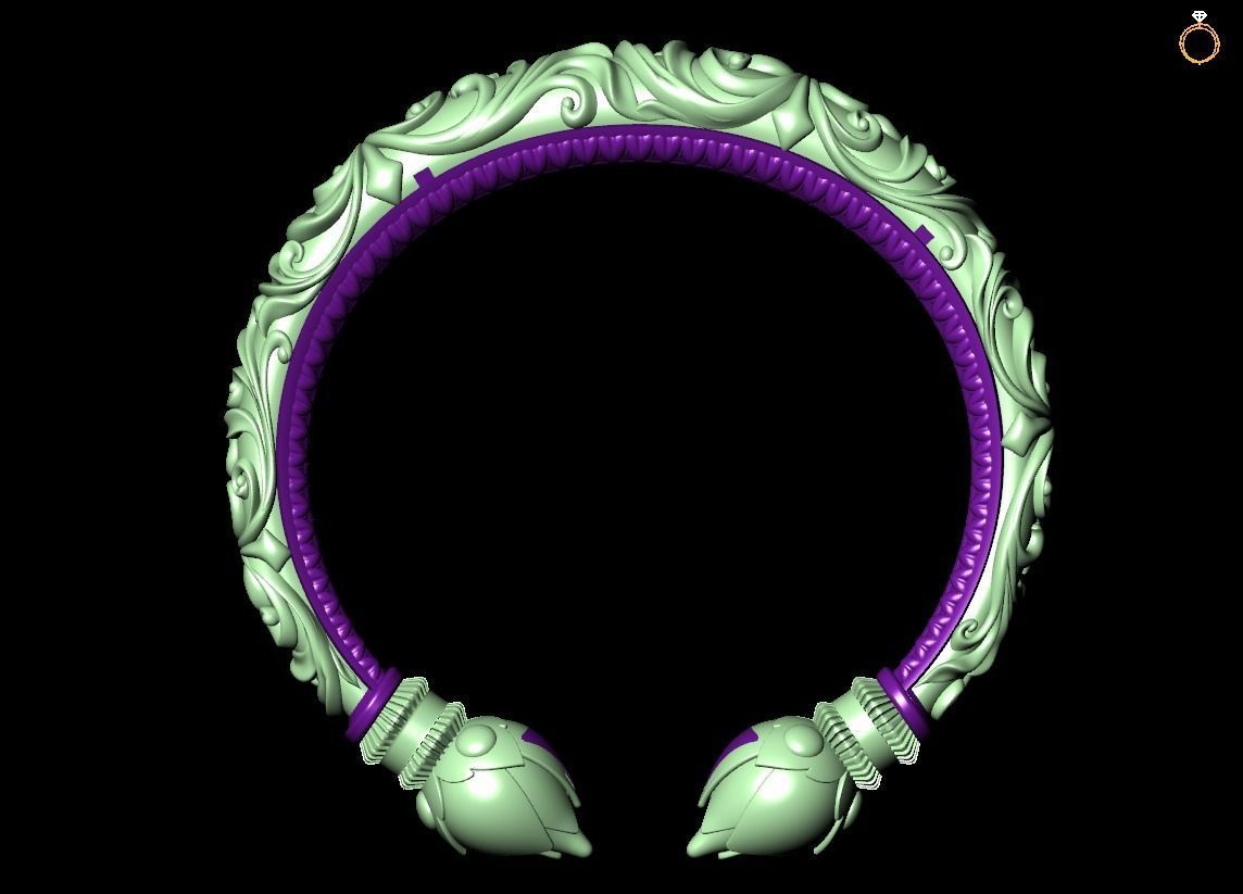 Bracelet ornate headband 3D print model_1