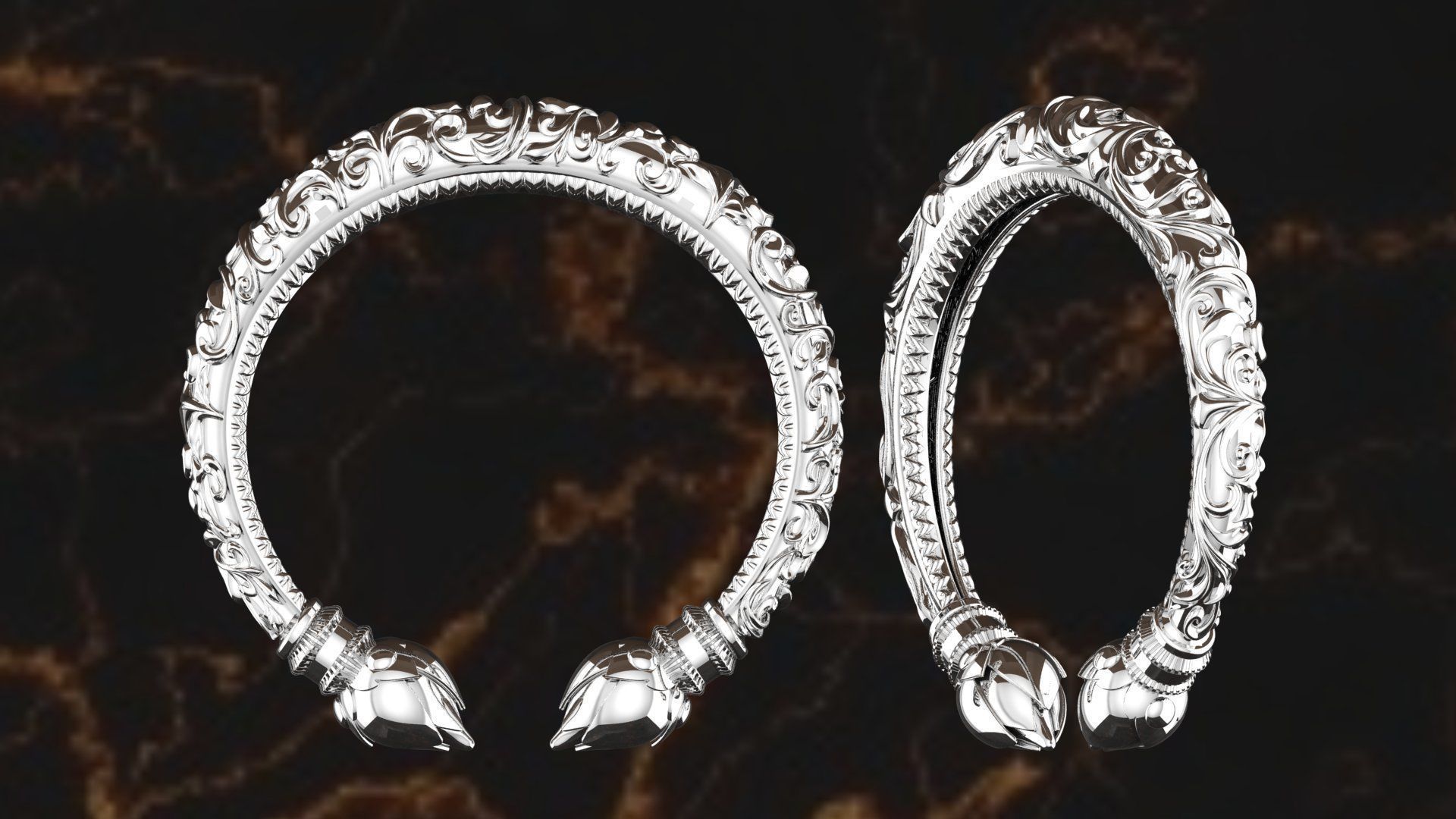 Bracelet ornate headband 3D print model_4