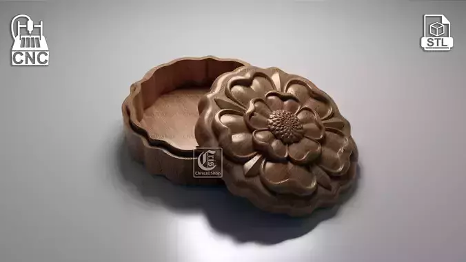 Tudor Rose Jewelry Box - Files for CNC 3D print model