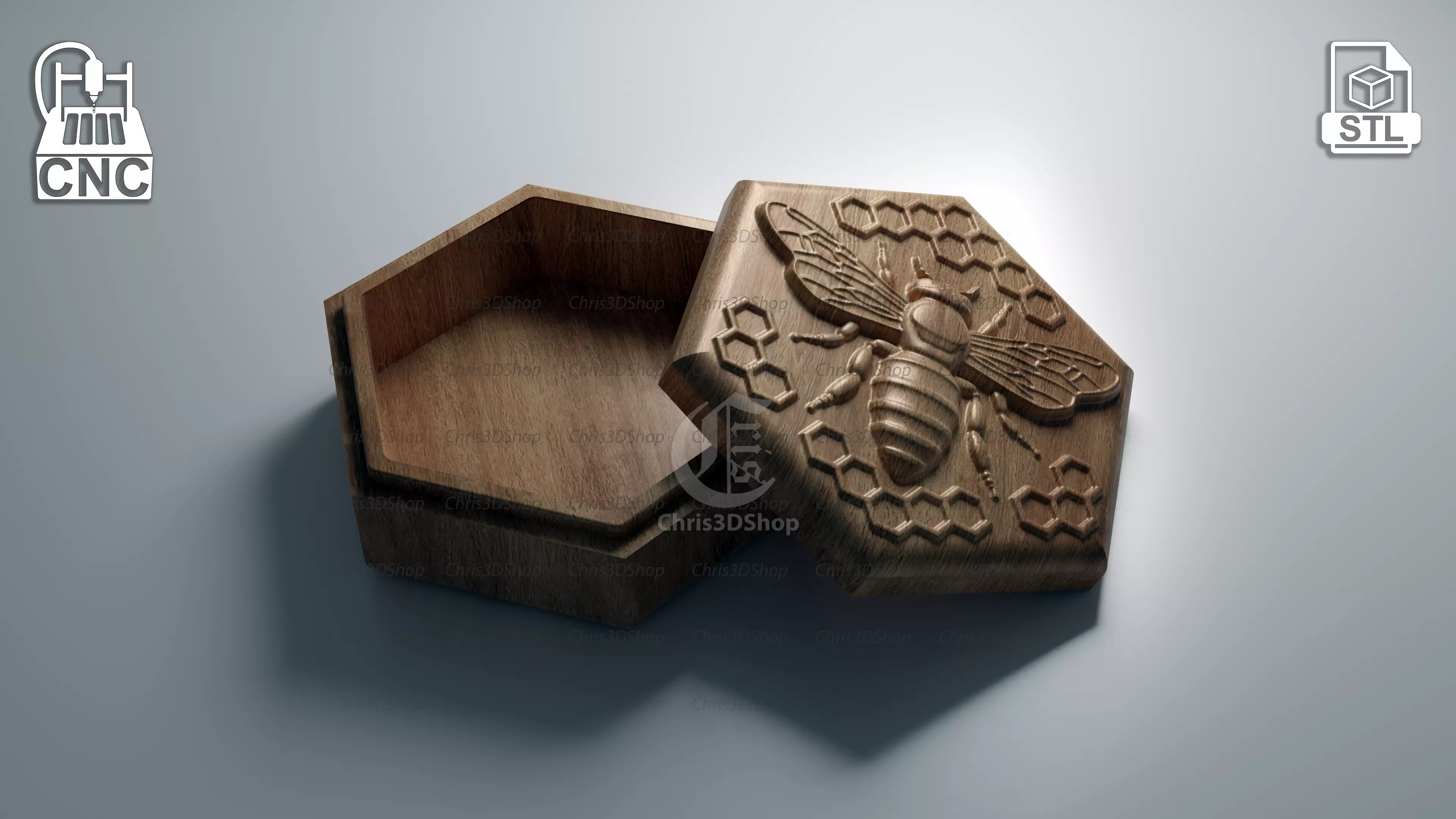 Bee Jewelry Box - Files for CNC and 3D Printer 3D print model