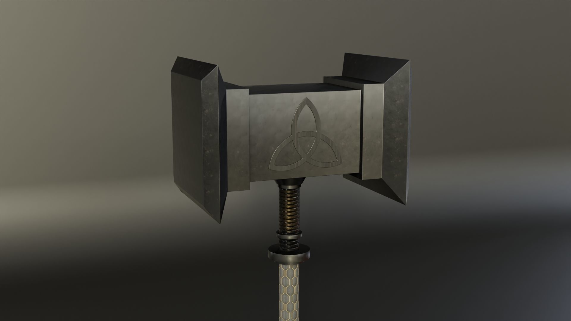 Thor Mjolnir Low-poly 3D model_4