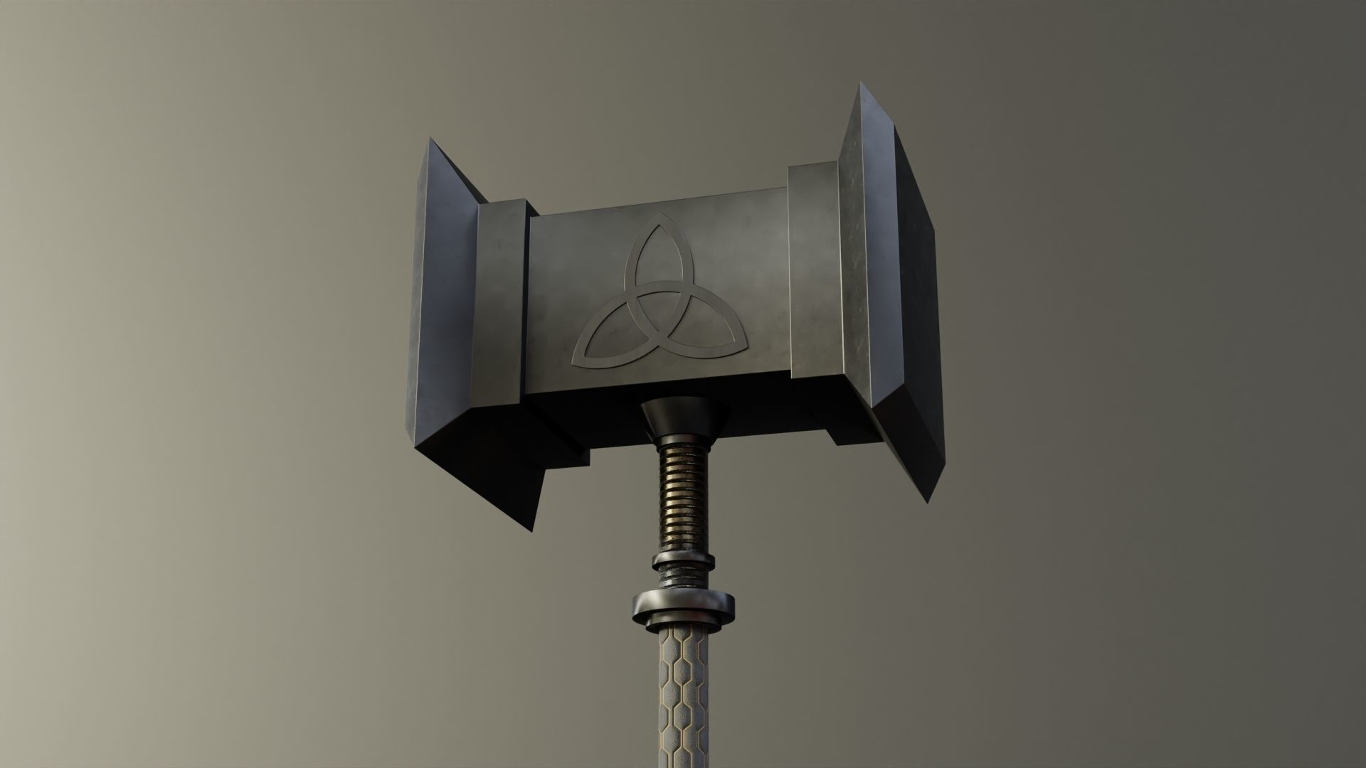 Thor Mjolnir Low-poly 3D model_3