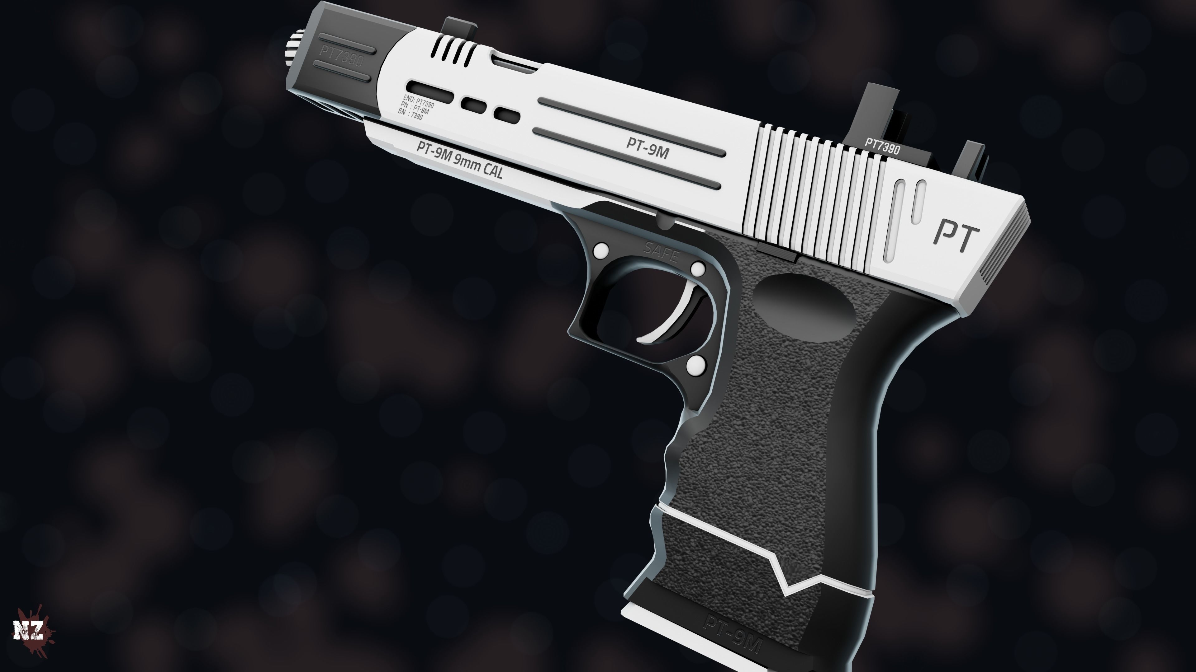NZ PT-9M Pistol Free low-poly 3D model_23