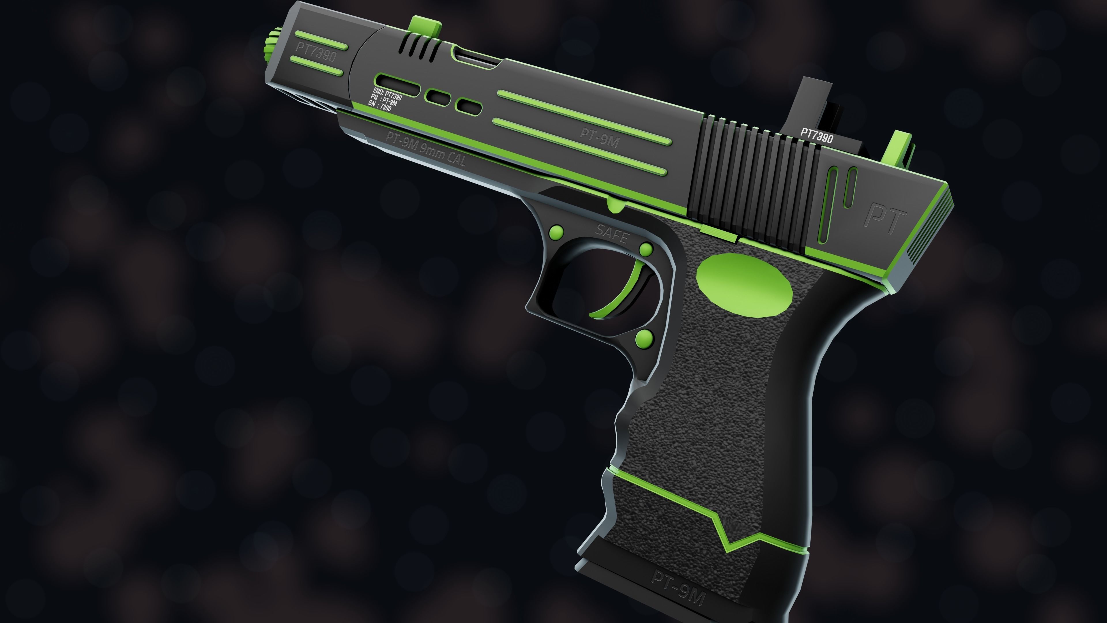 NZ PT-9M Pistol Free low-poly 3D model_31