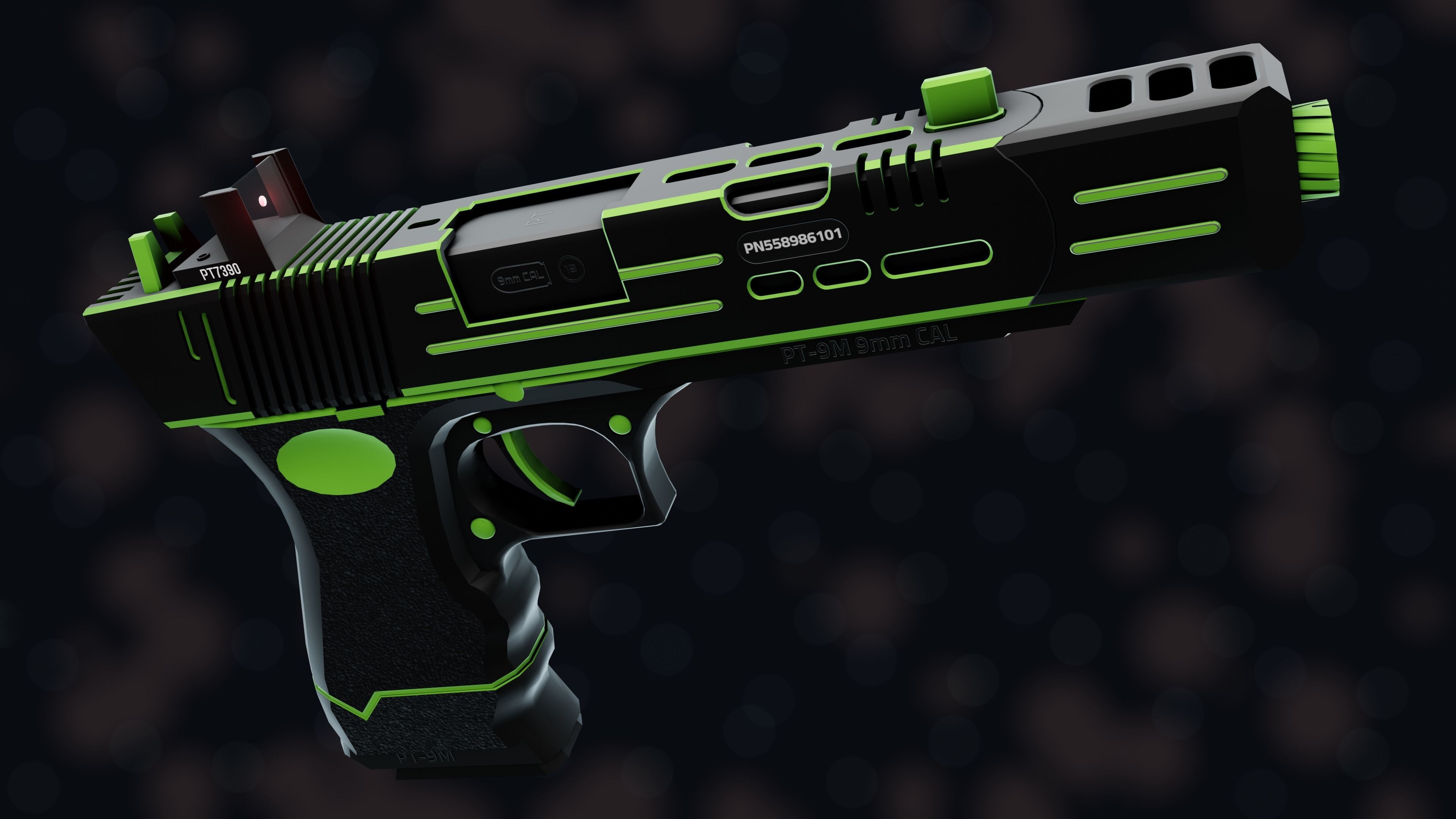 NZ PT-9M Pistol Free low-poly 3D model_35