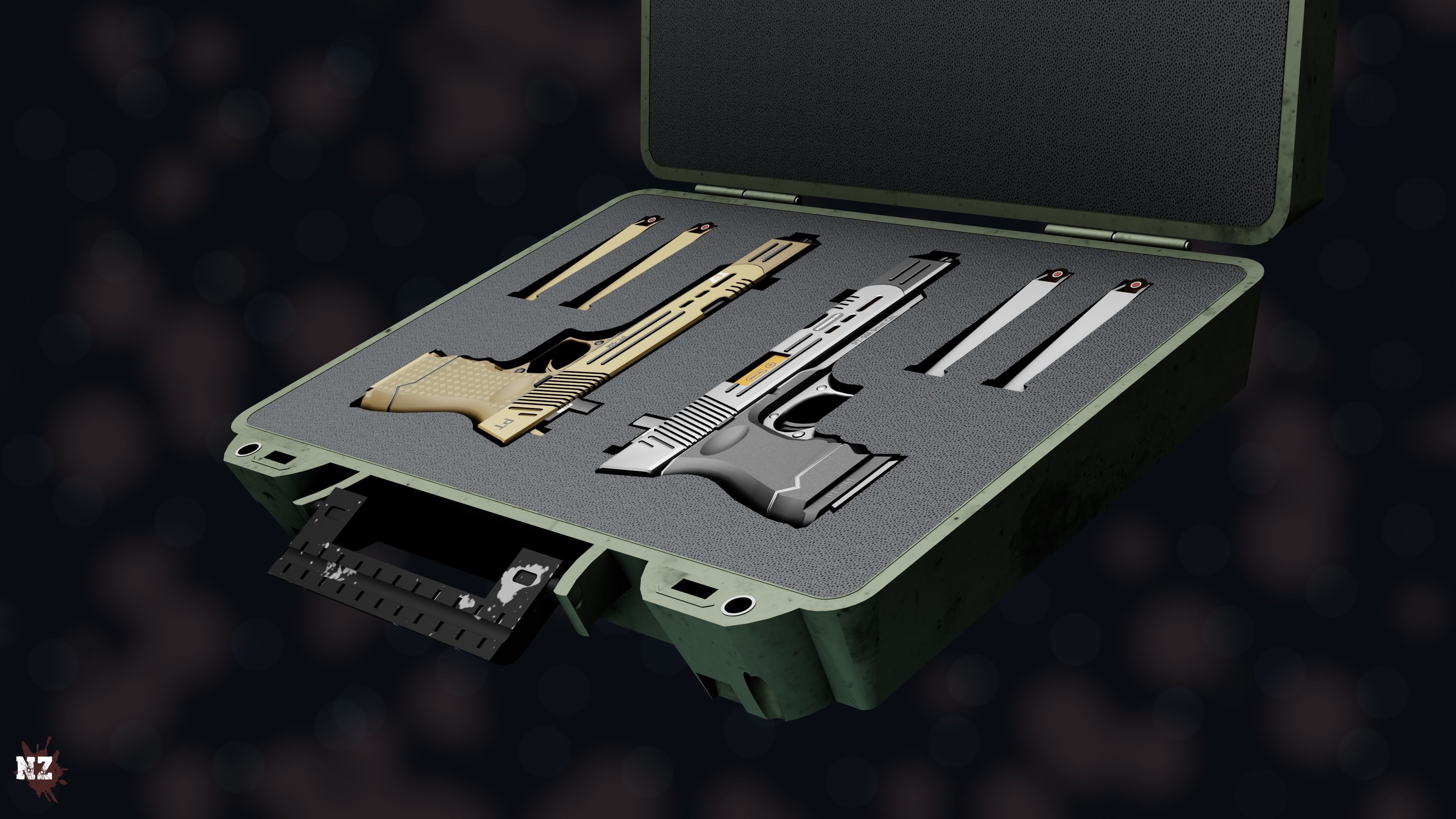 NZ PT-9M Pistol Free low-poly 3D model_7