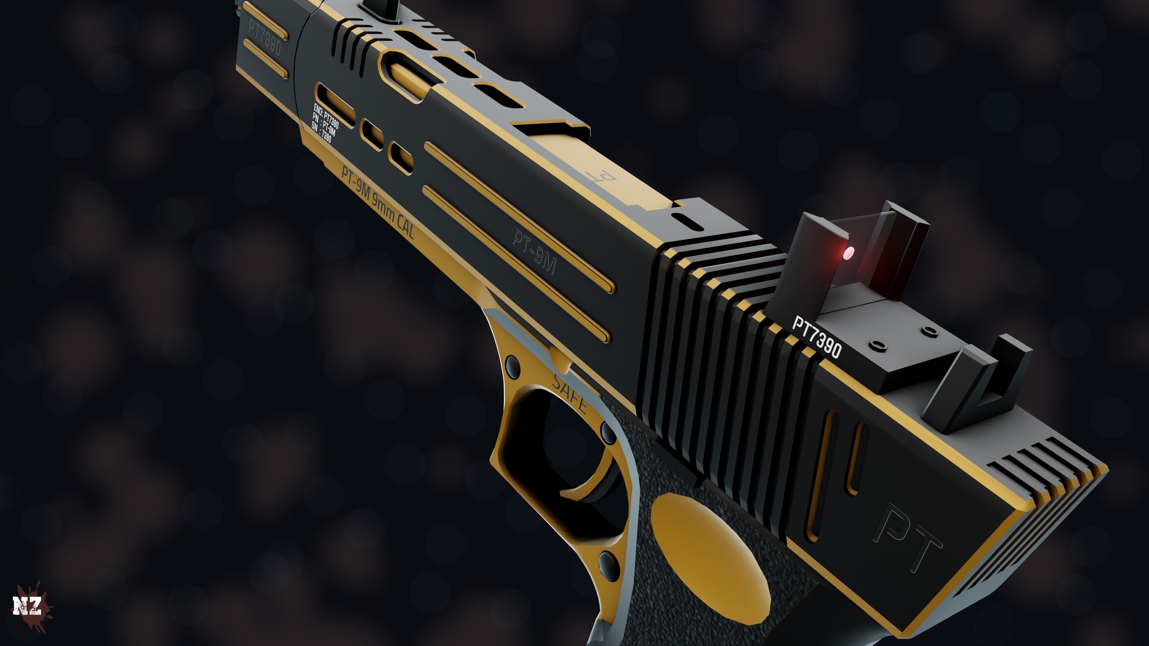 NZ PT-9M Pistol Free low-poly 3D model_27
