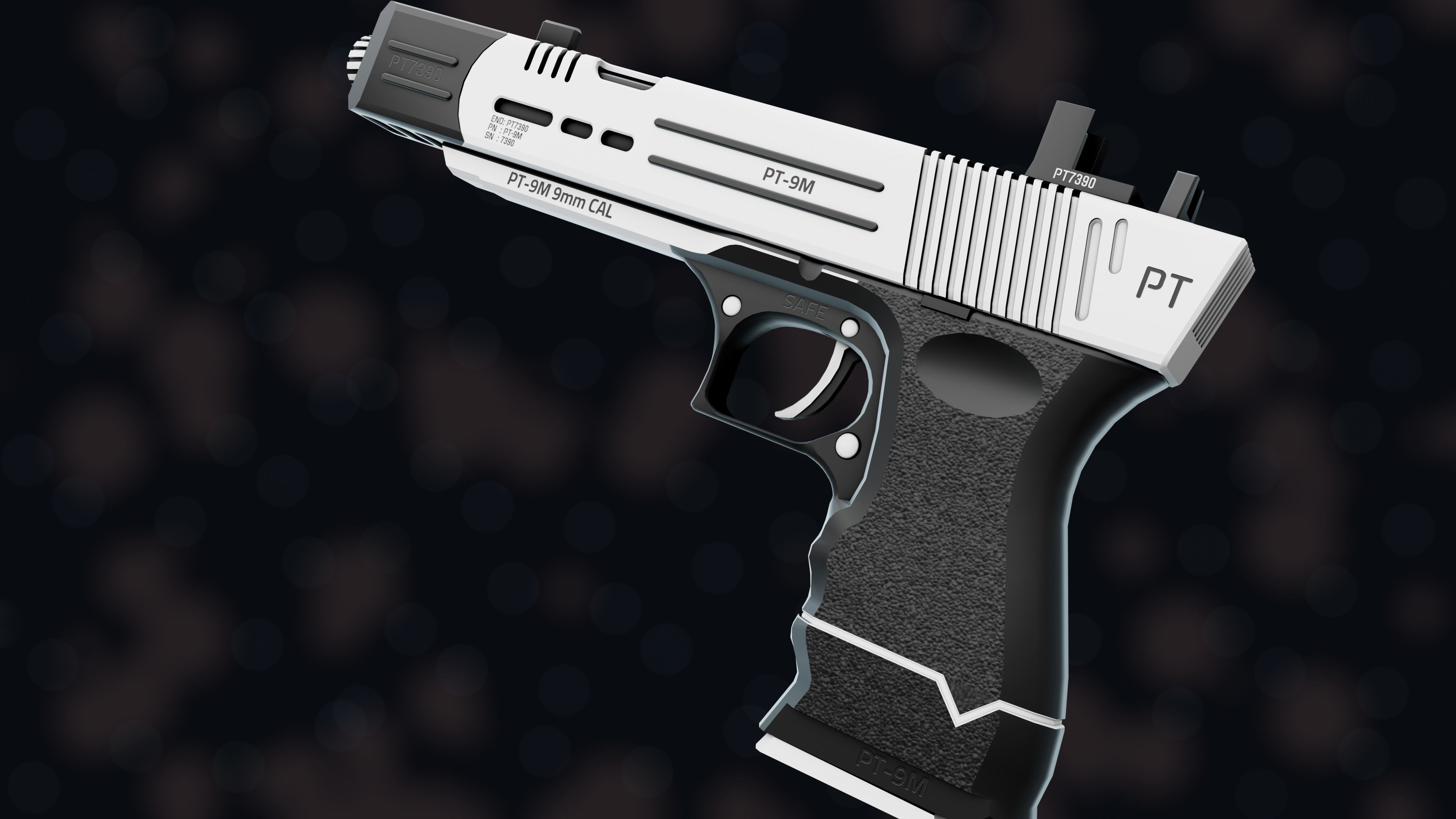 NZ PT-9M Pistol Free low-poly 3D model_32