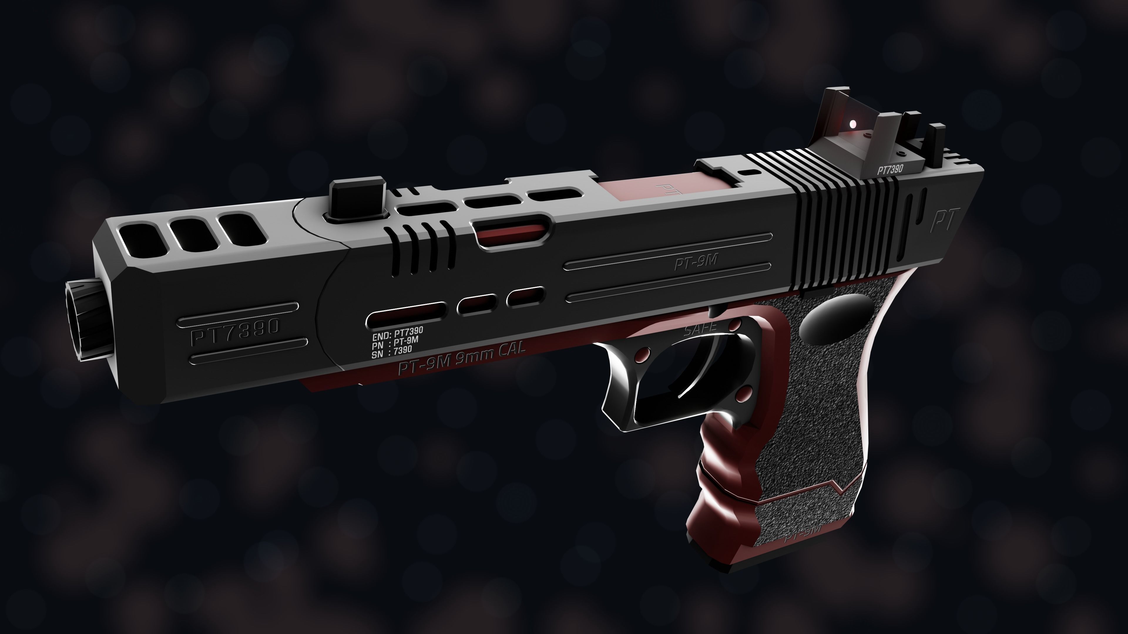 NZ PT-9M Pistol Free low-poly 3D model_33