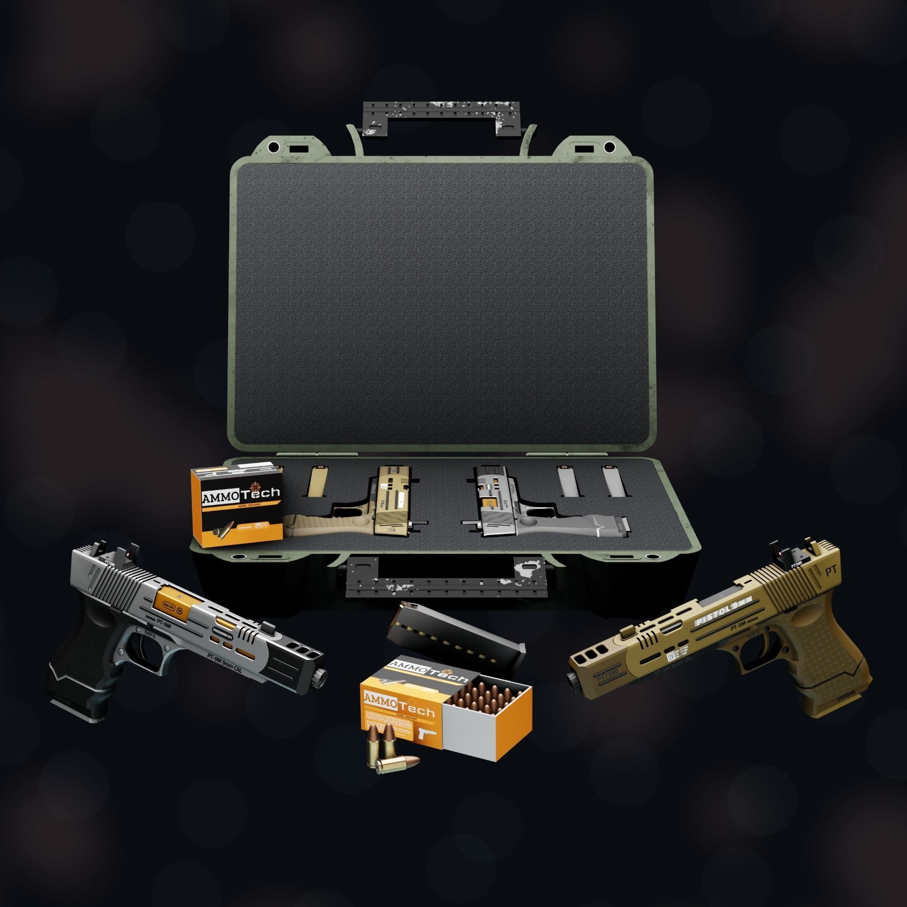 NZ PT-9M Pistol Free low-poly 3D model_22