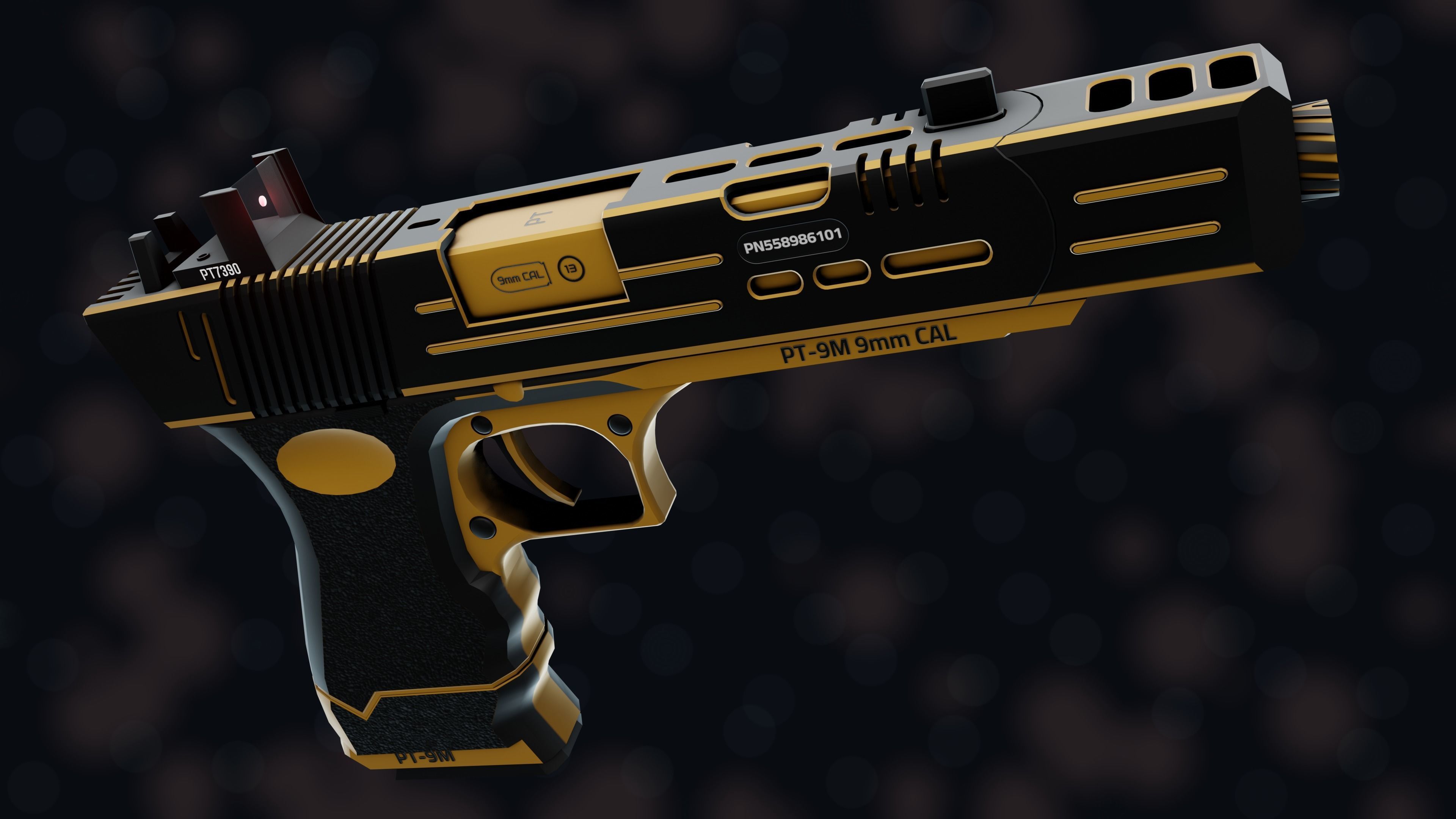 NZ PT-9M Pistol Free low-poly 3D model_37