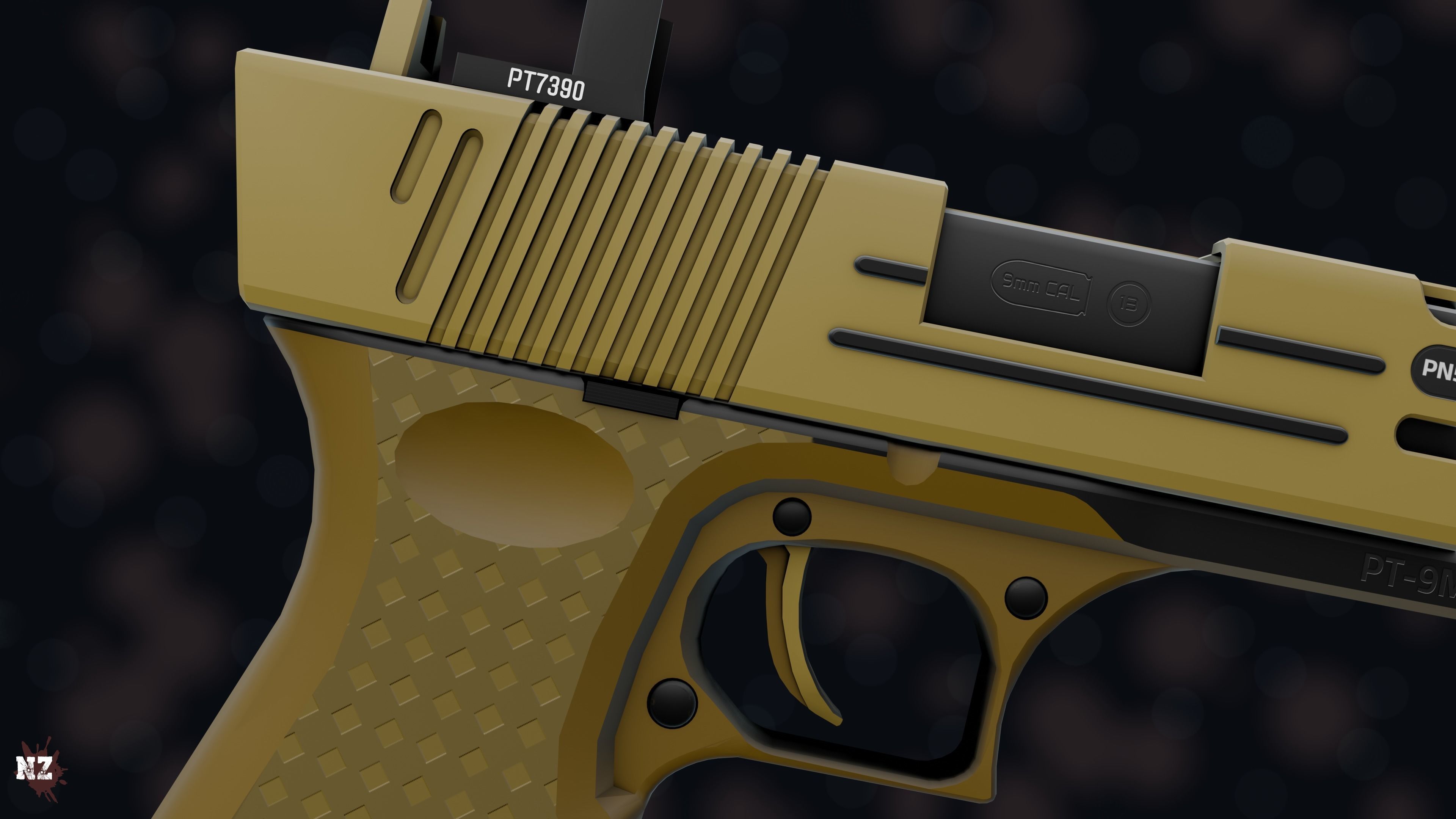 NZ PT-9M Pistol Free low-poly 3D model_18