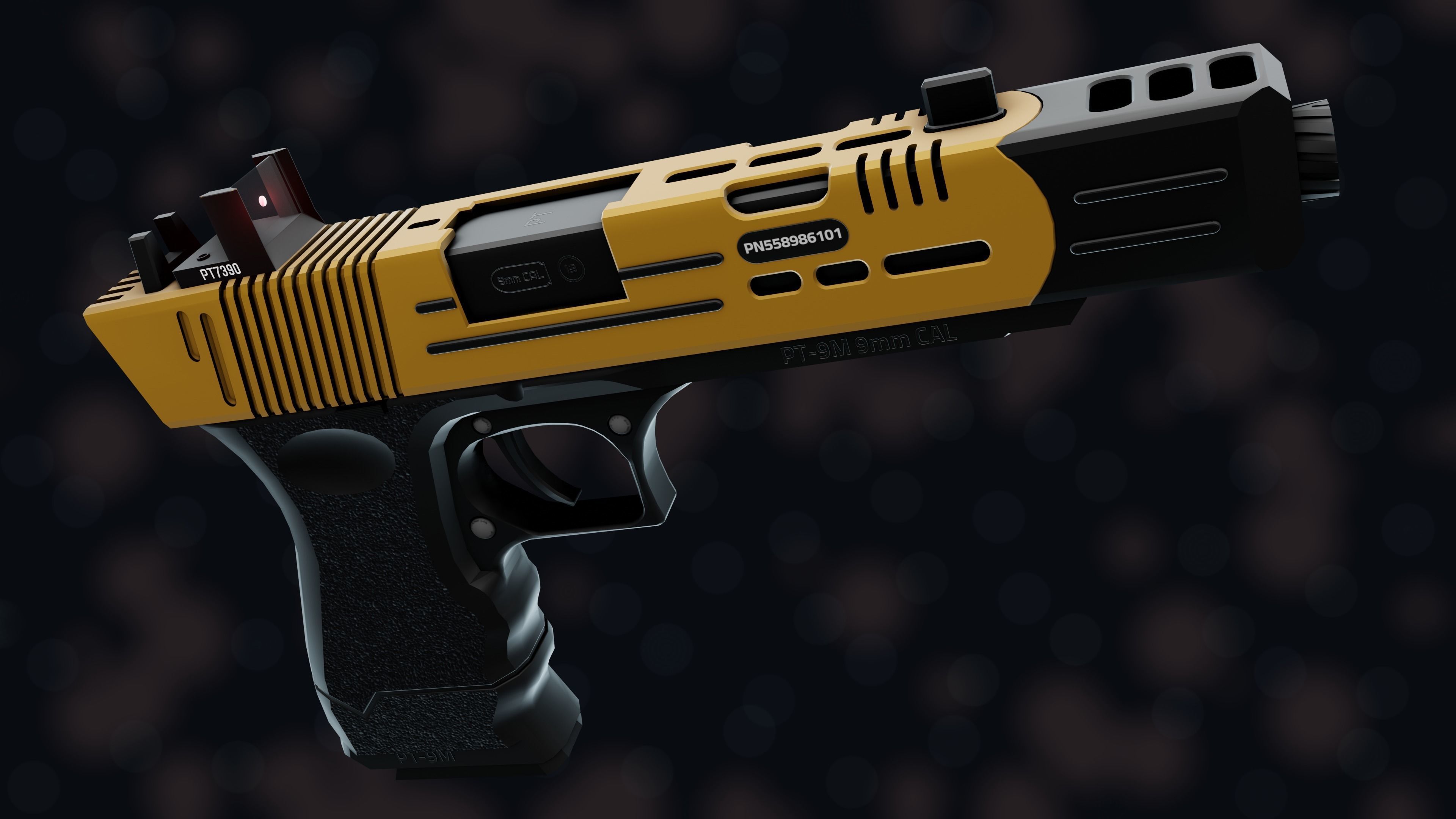 NZ PT-9M Pistol Free low-poly 3D model_36