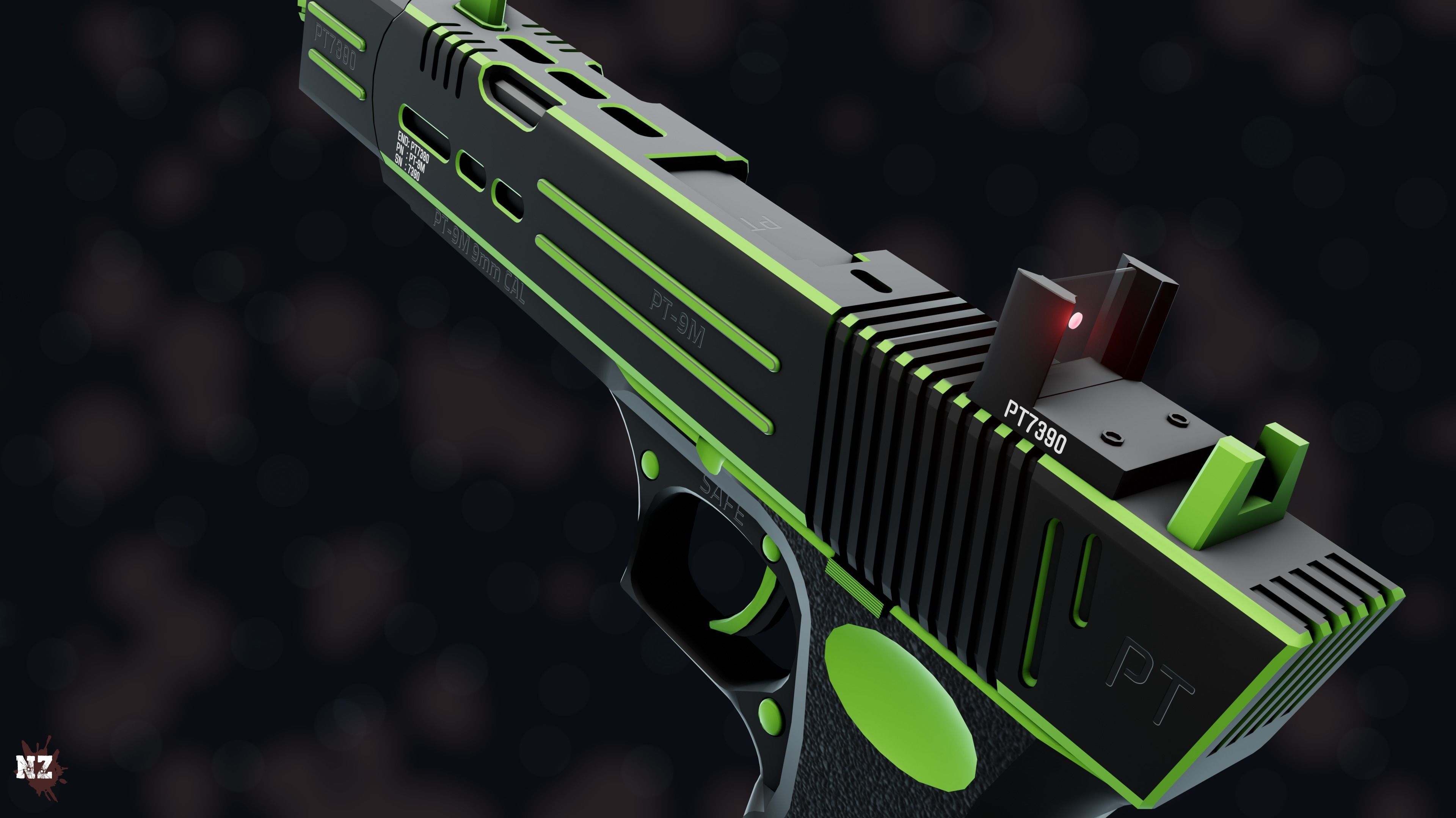 NZ PT-9M Pistol Free low-poly 3D model_28