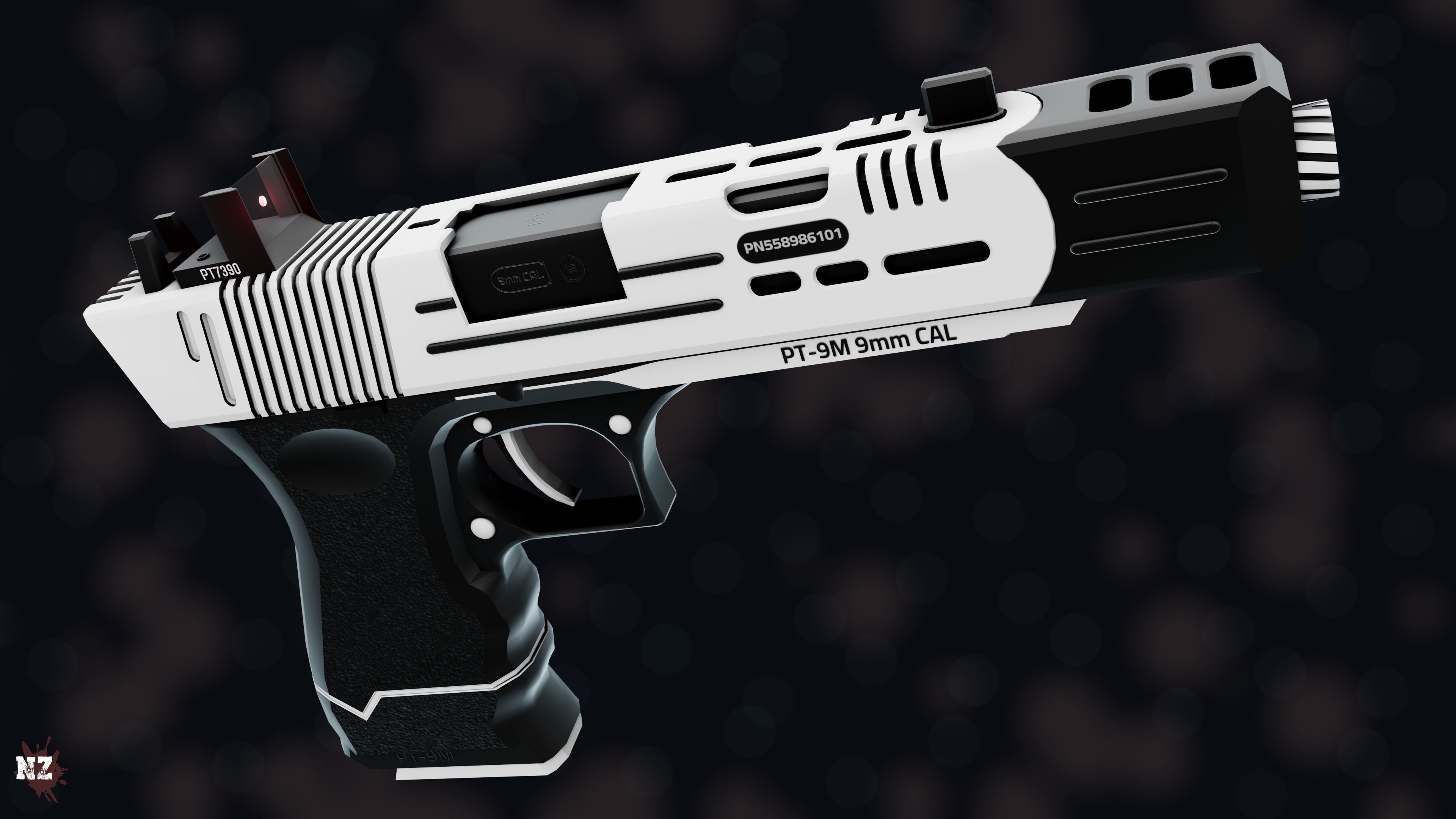 NZ PT-9M Pistol Free low-poly 3D model_24