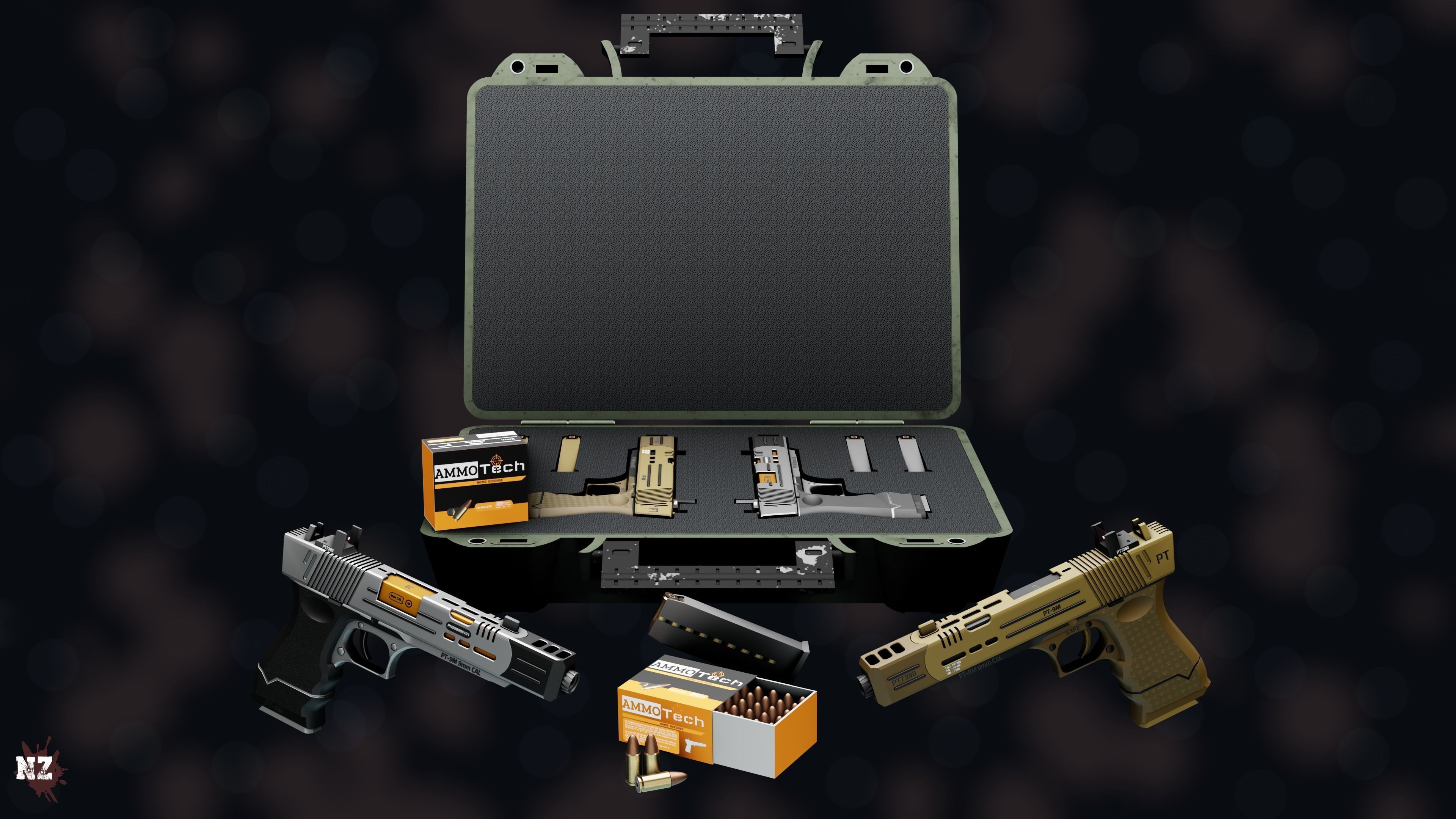 NZ PT-9M Pistol Free low-poly 3D model_21