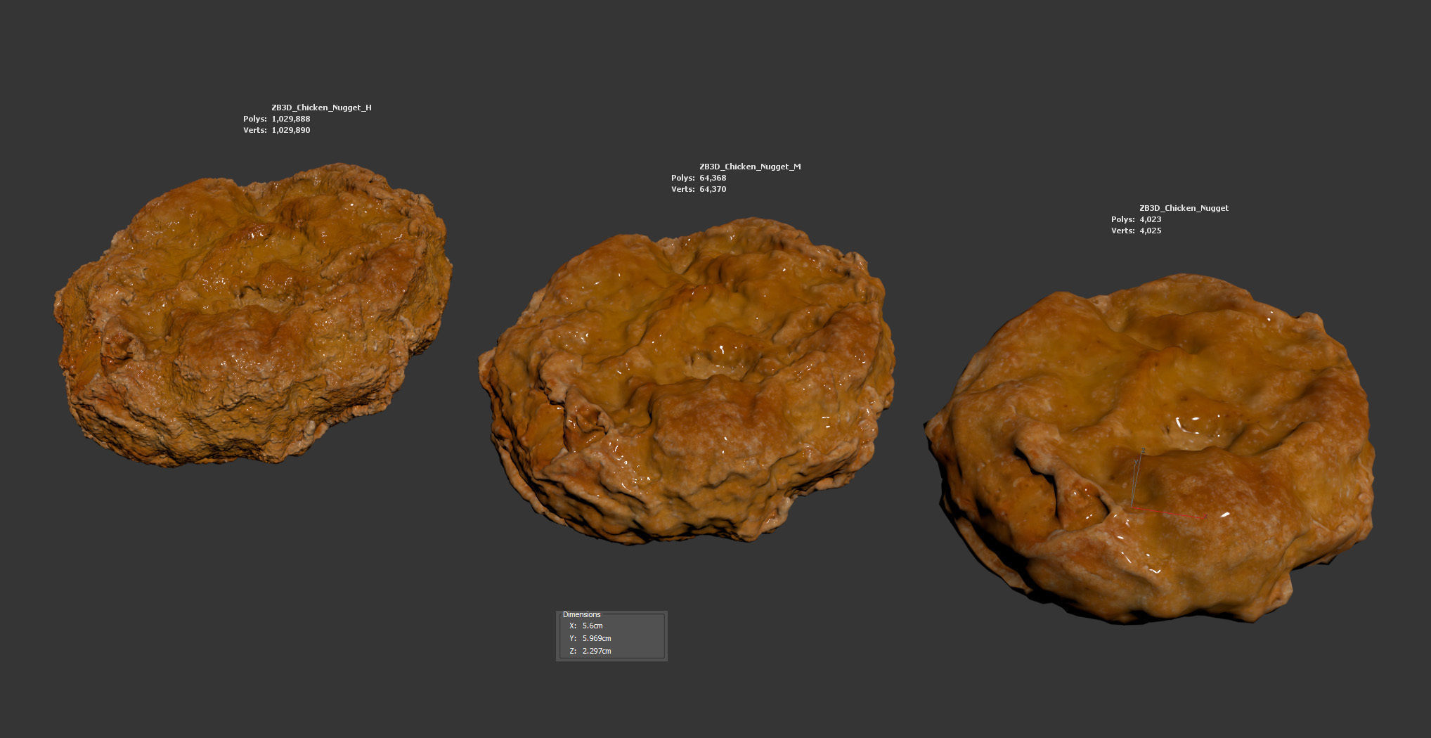 Chicken nugget 3D model_5