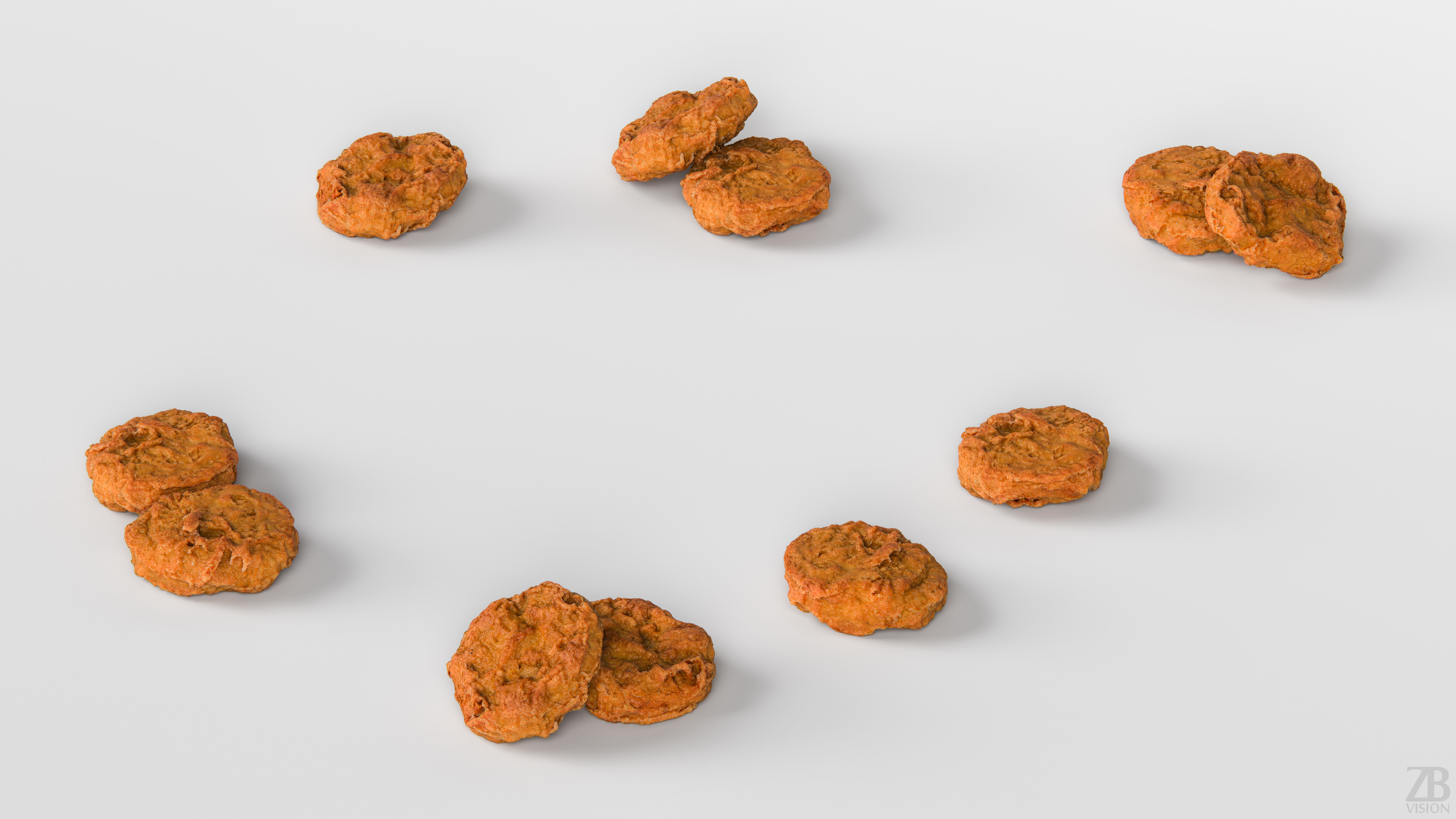 Chicken nugget 3D model_2