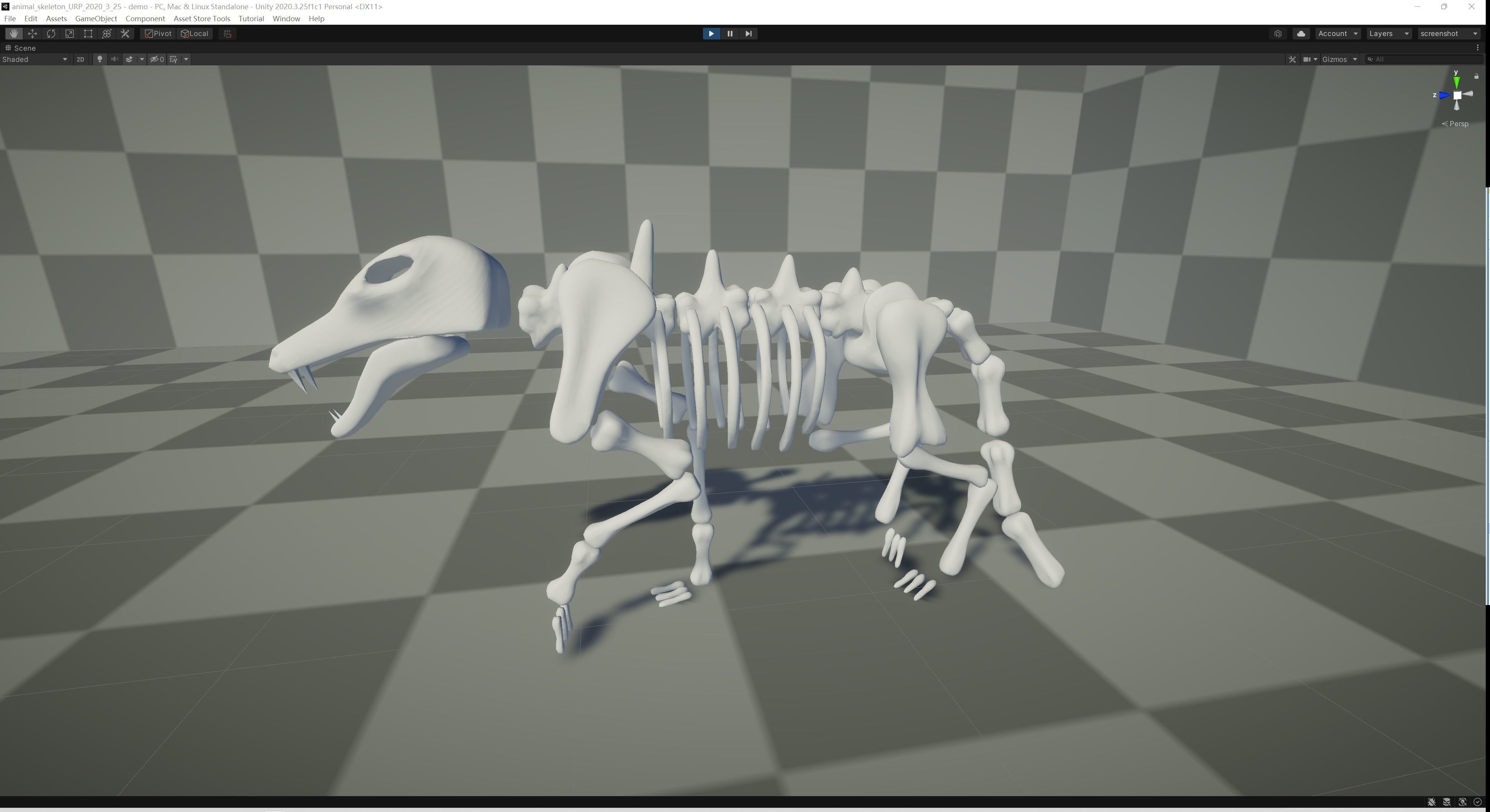 Wolf Skeleton Low-poly 3D model_6
