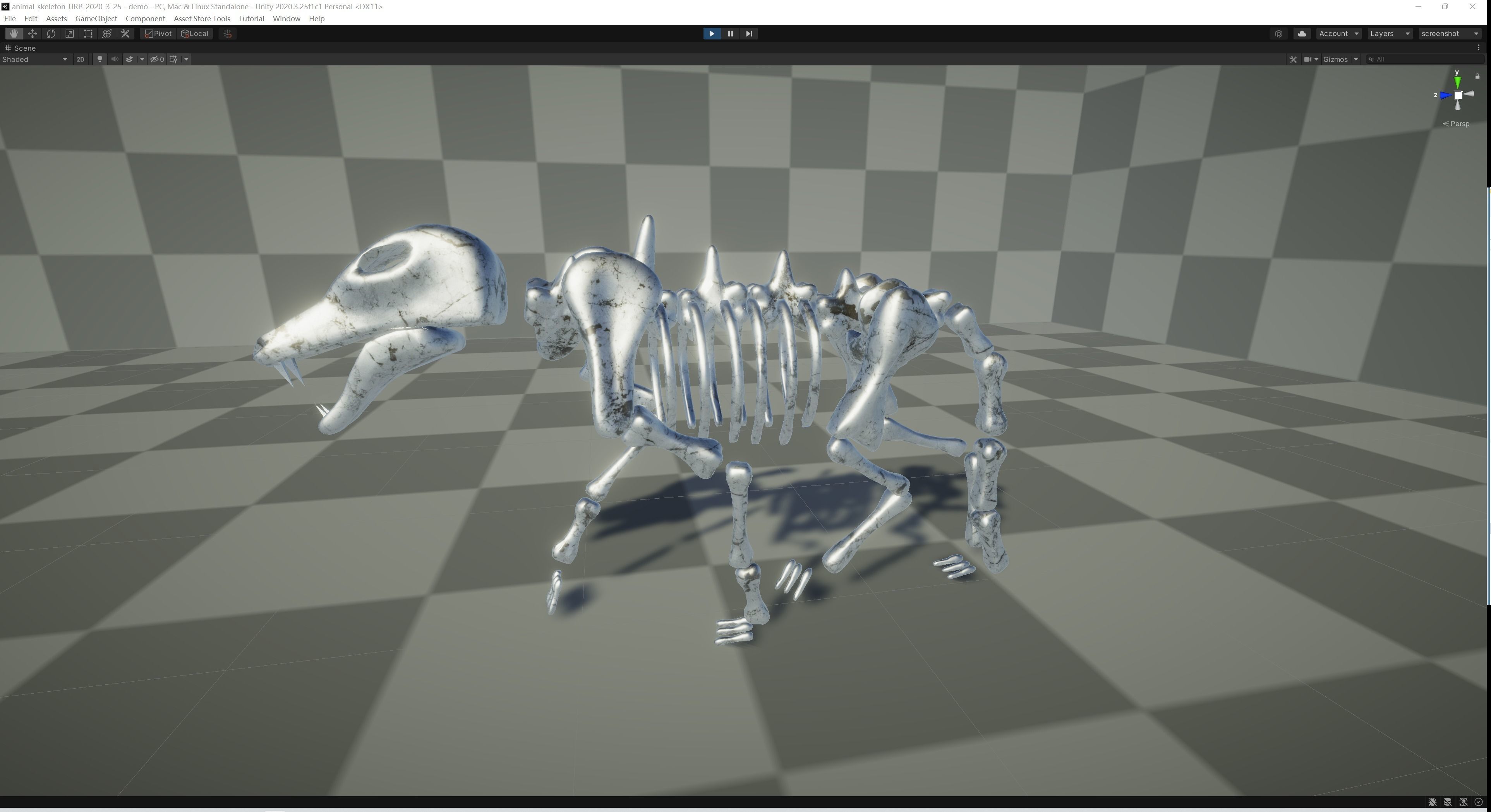 Wolf Skeleton Low-poly 3D model_7