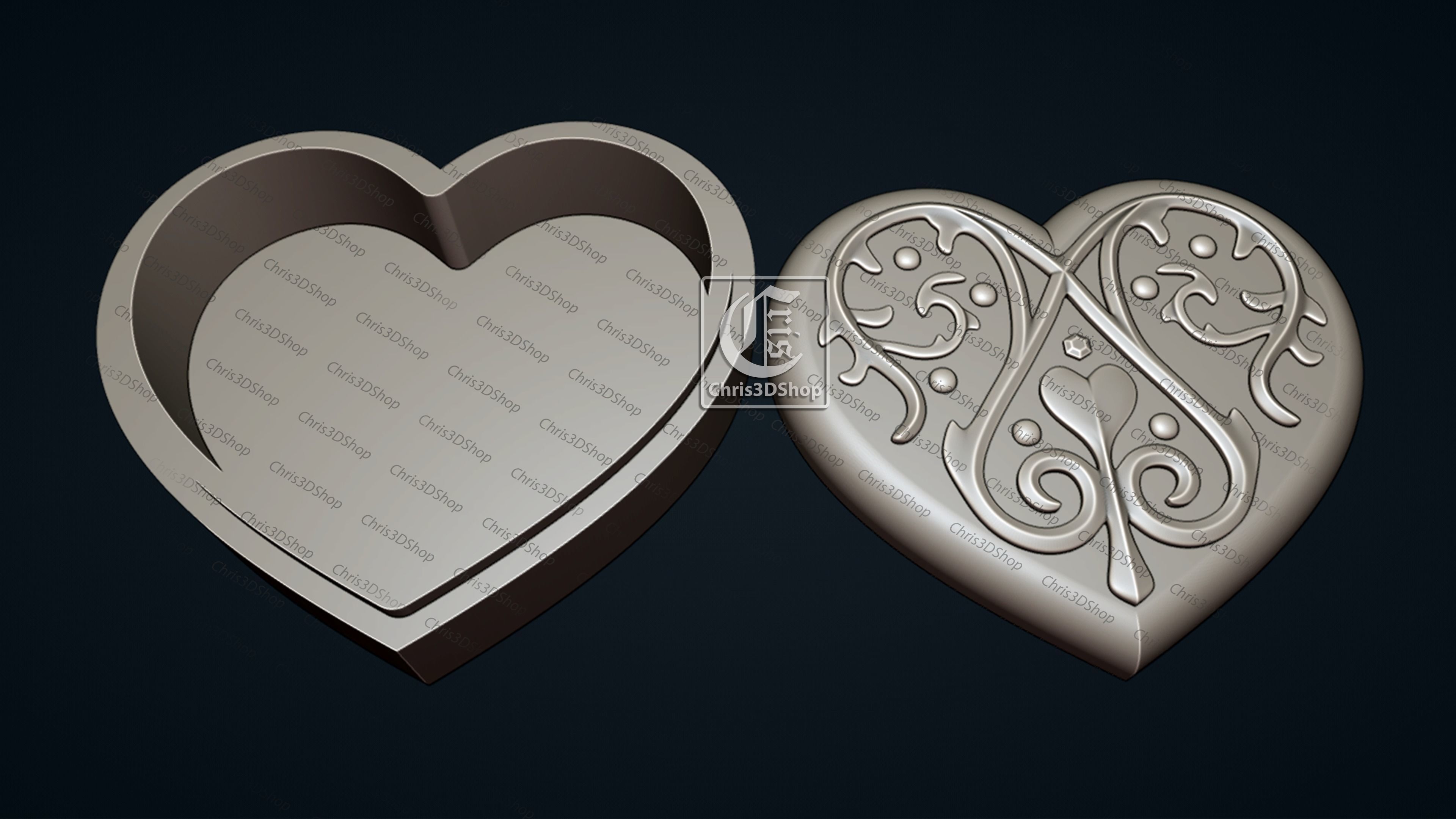 Heart Jewelry Box 2 - Files for CNC and 3D Printer 3D print model_1