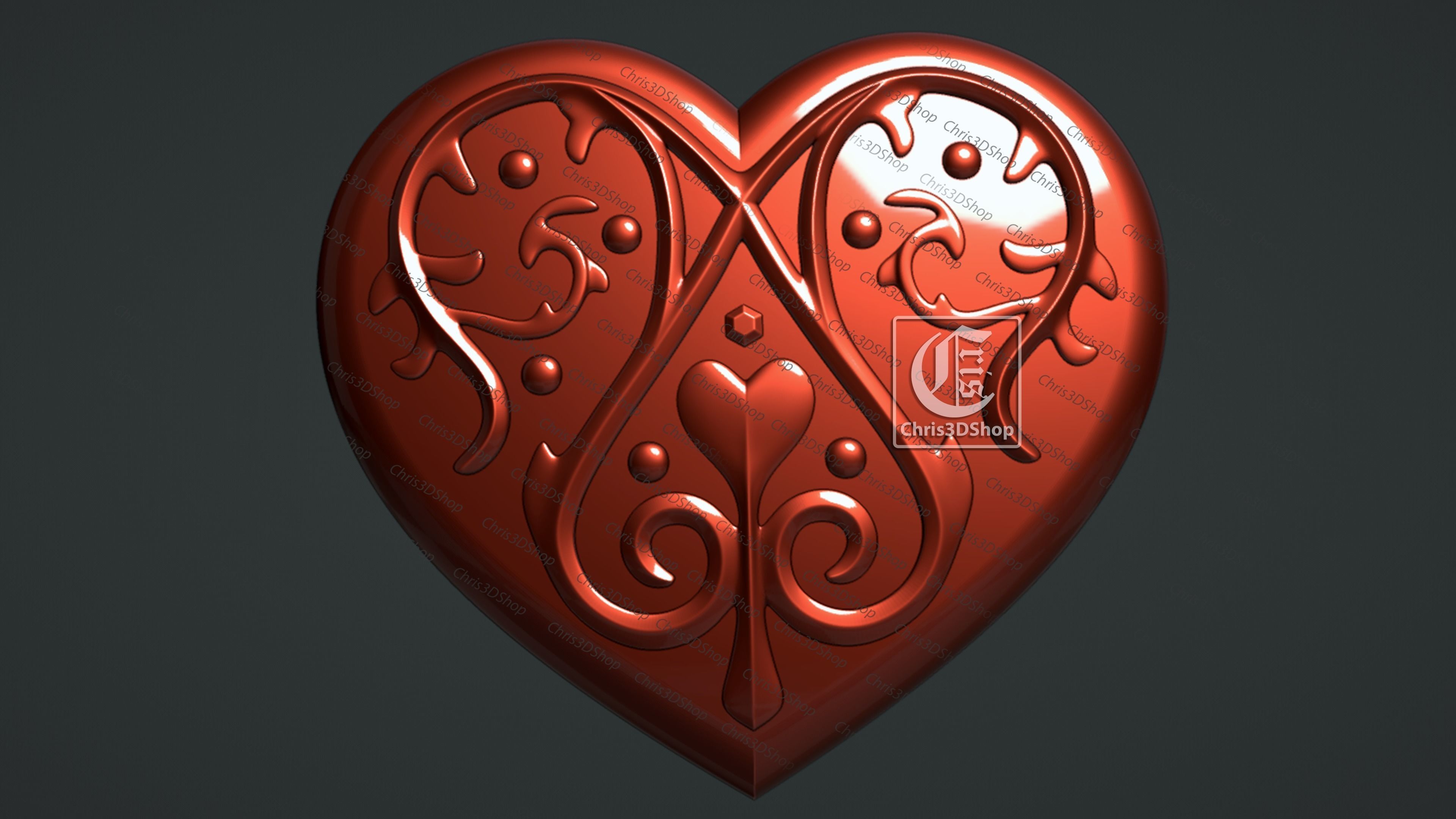 Heart Jewelry Box 2 - Files for CNC and 3D Printer 3D print model_2