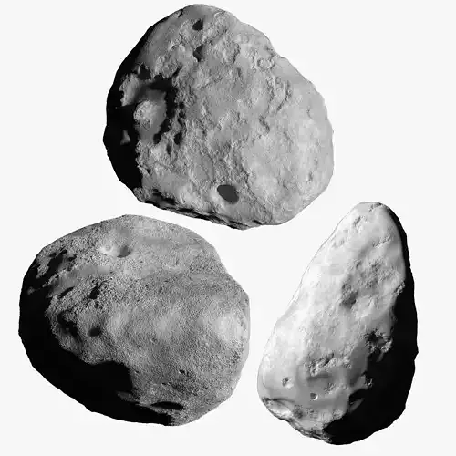 3 Asteroids Pack 3D model