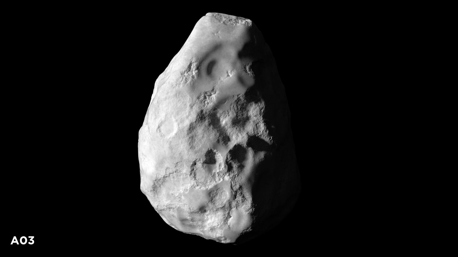 3 Asteroids Pack 3D model_11