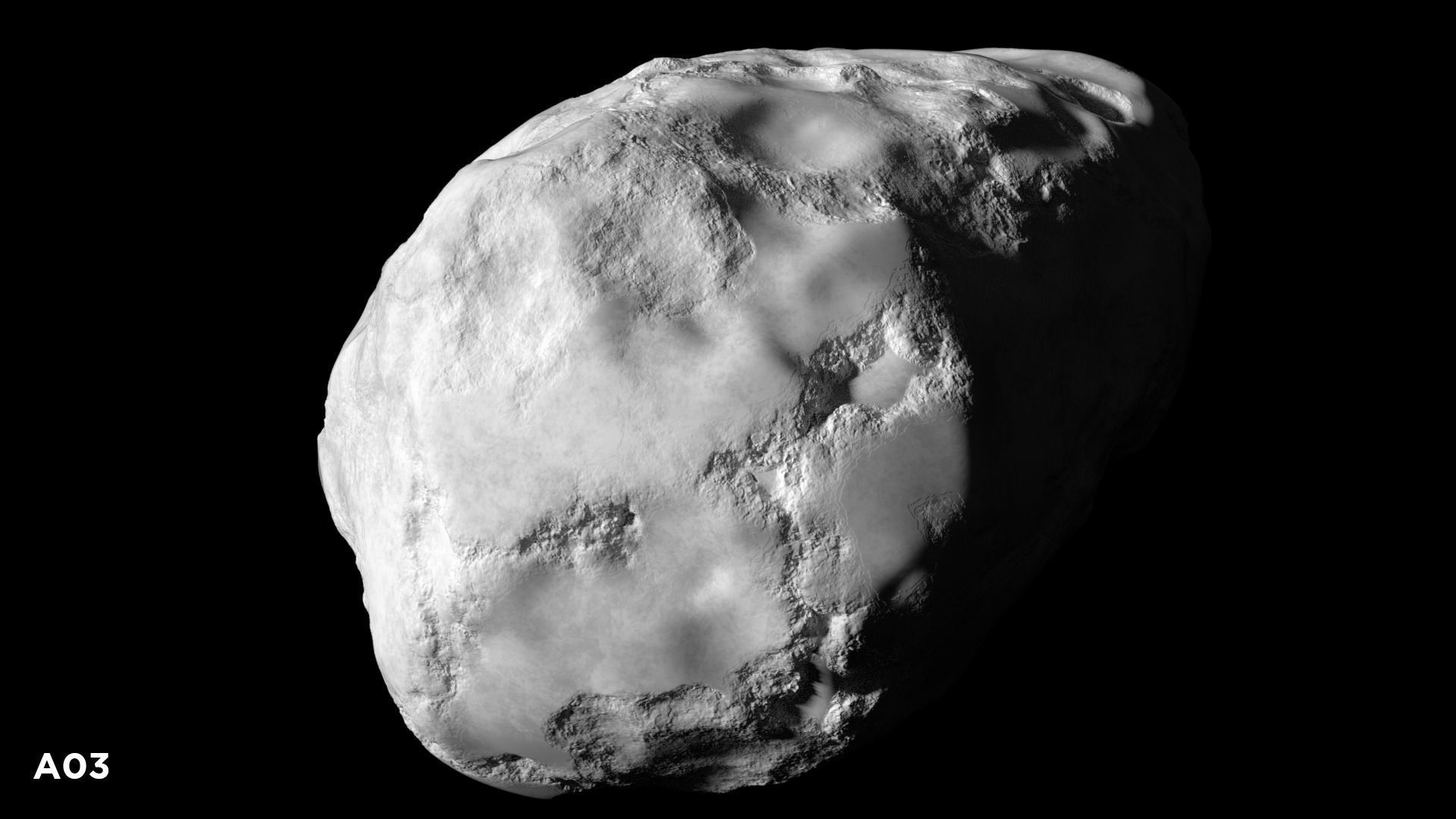 3 Asteroids Pack 3D model_12