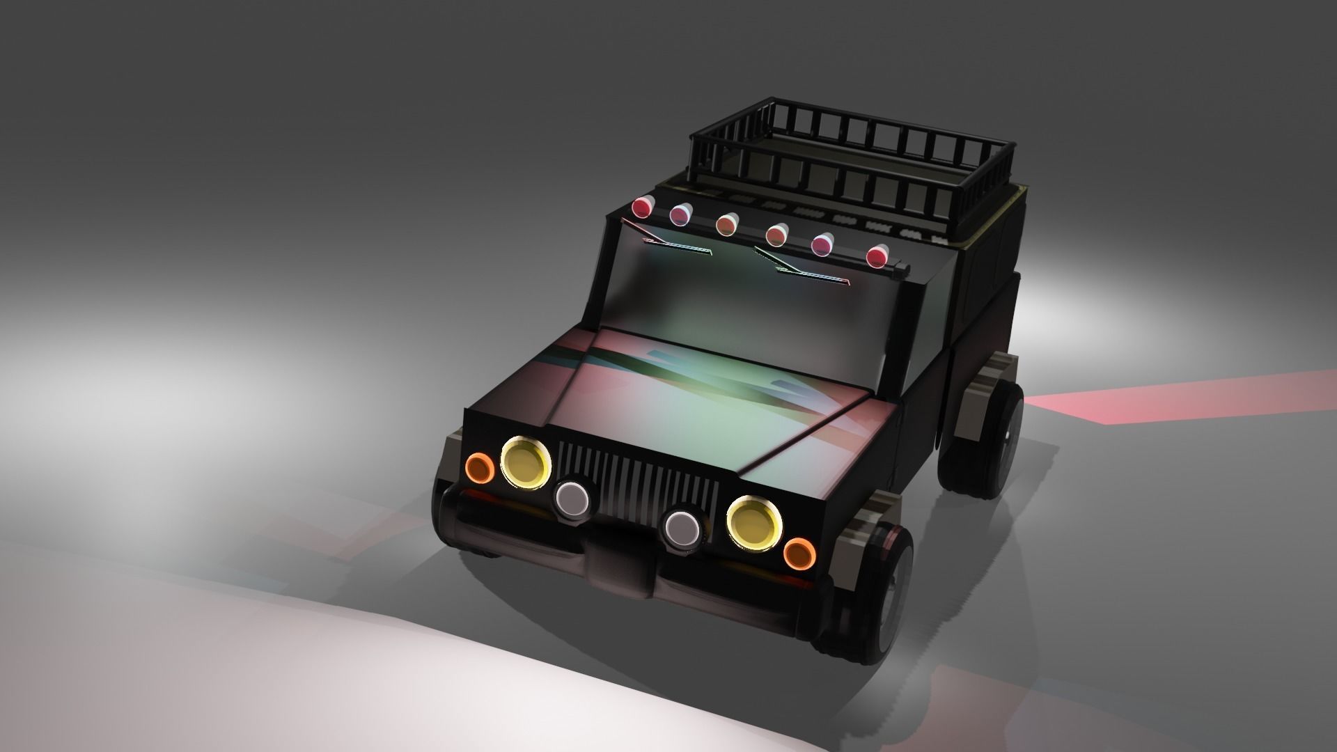 cartoon jeep  3D model_2