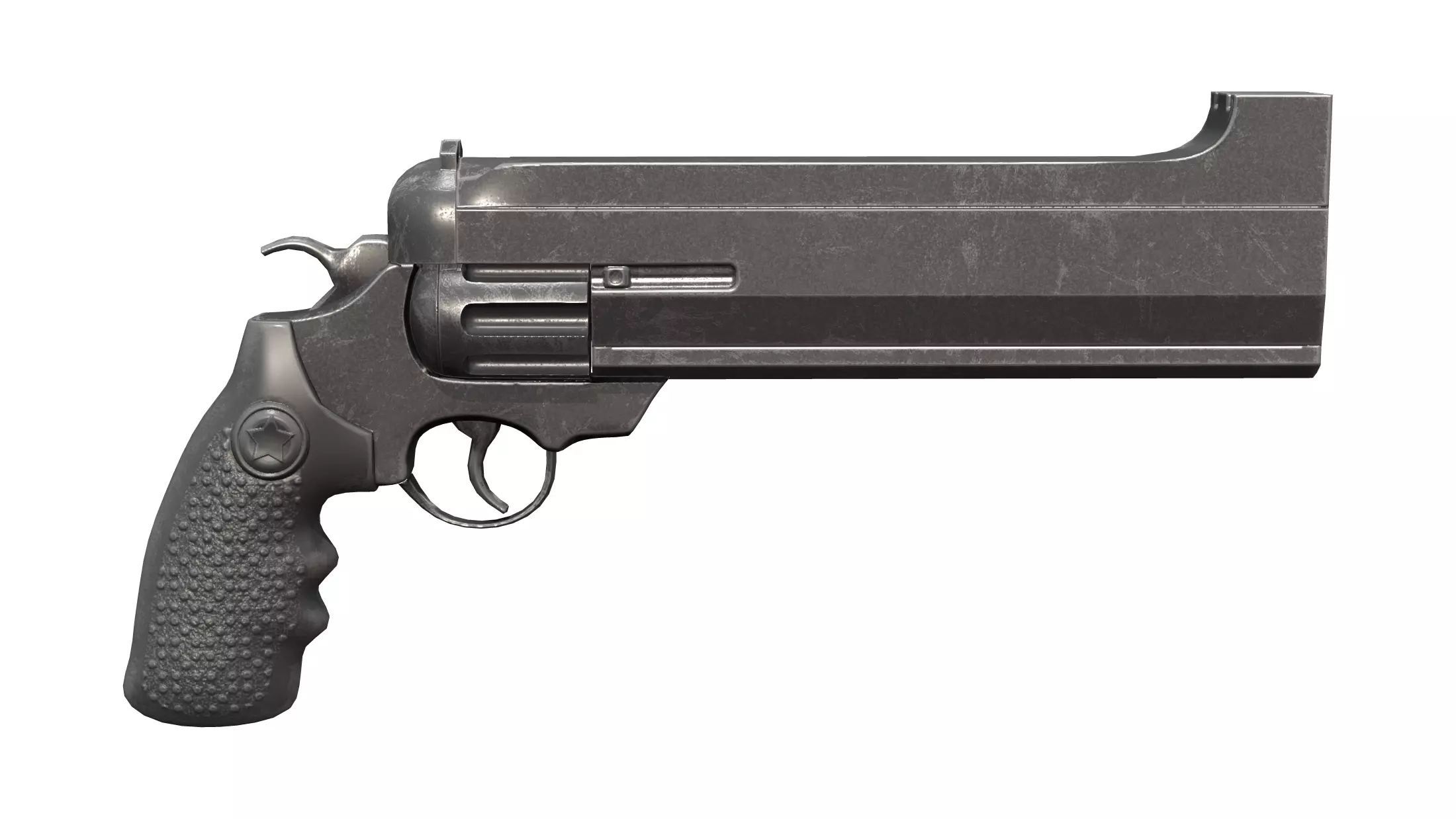 Revolver Gun Low-poly 3D model