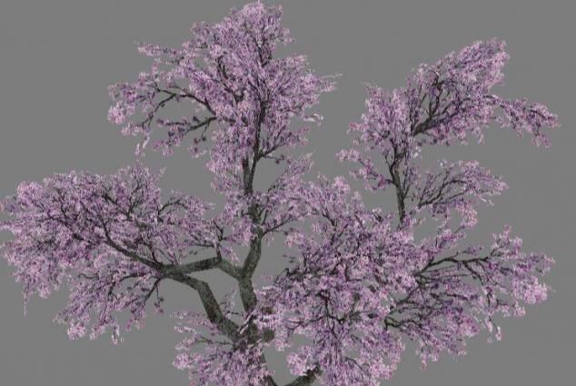 Low Poly Tree Set with vines hanging from it 3D model_9