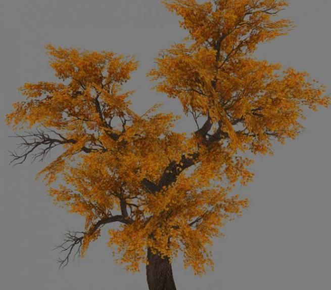 Low Poly Tree Set with vines hanging from it 3D model_8