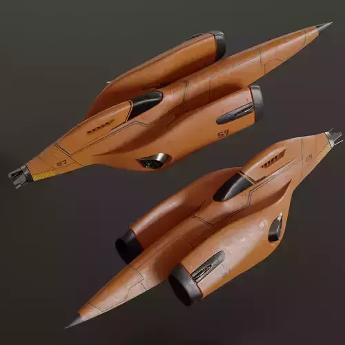 Futuristic sci-fi space racer jet