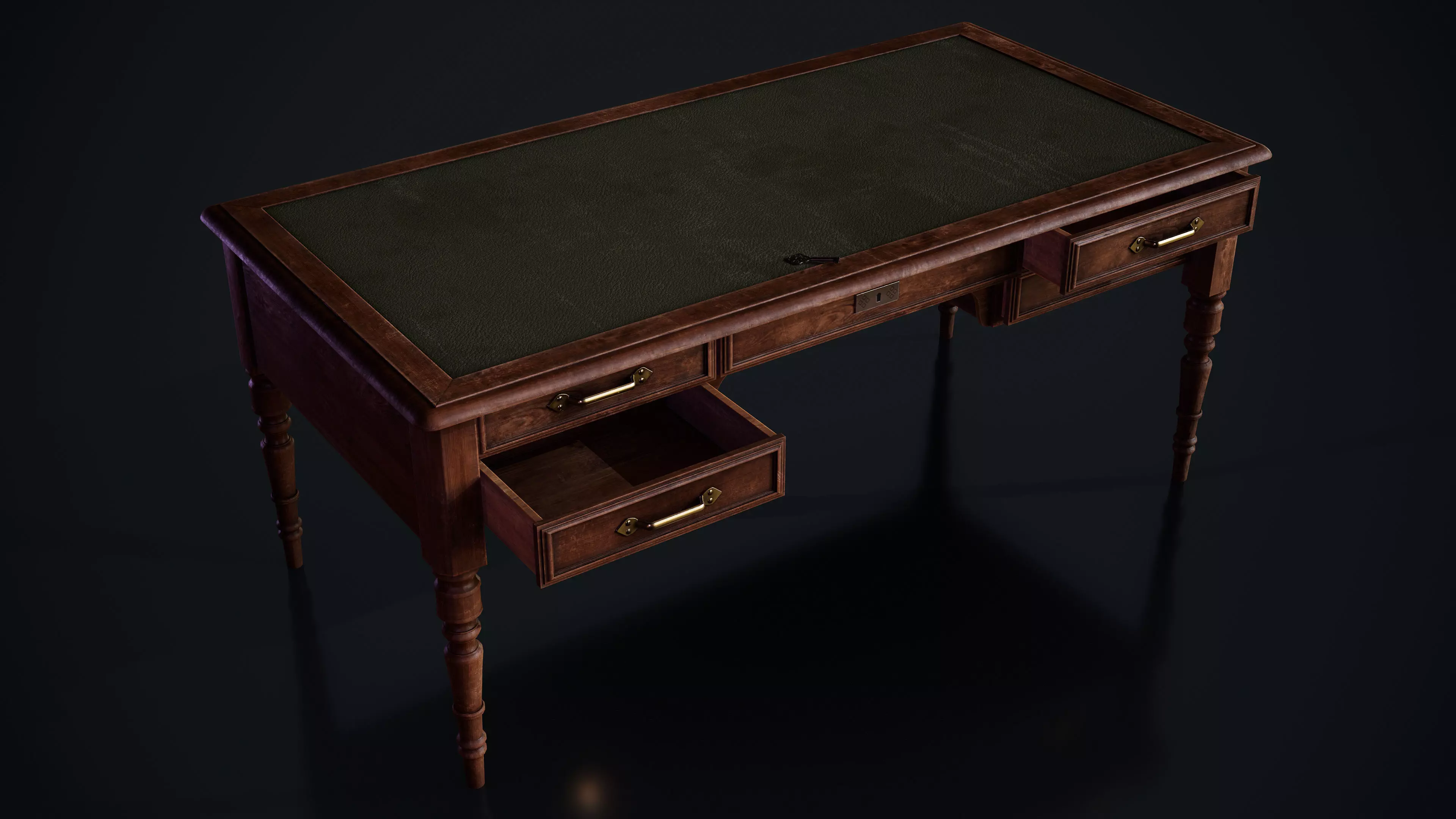 Old Desk Low-poly 3D model