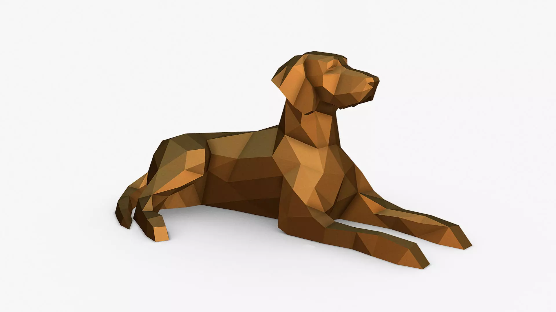 Vizsla lying down 3D print model