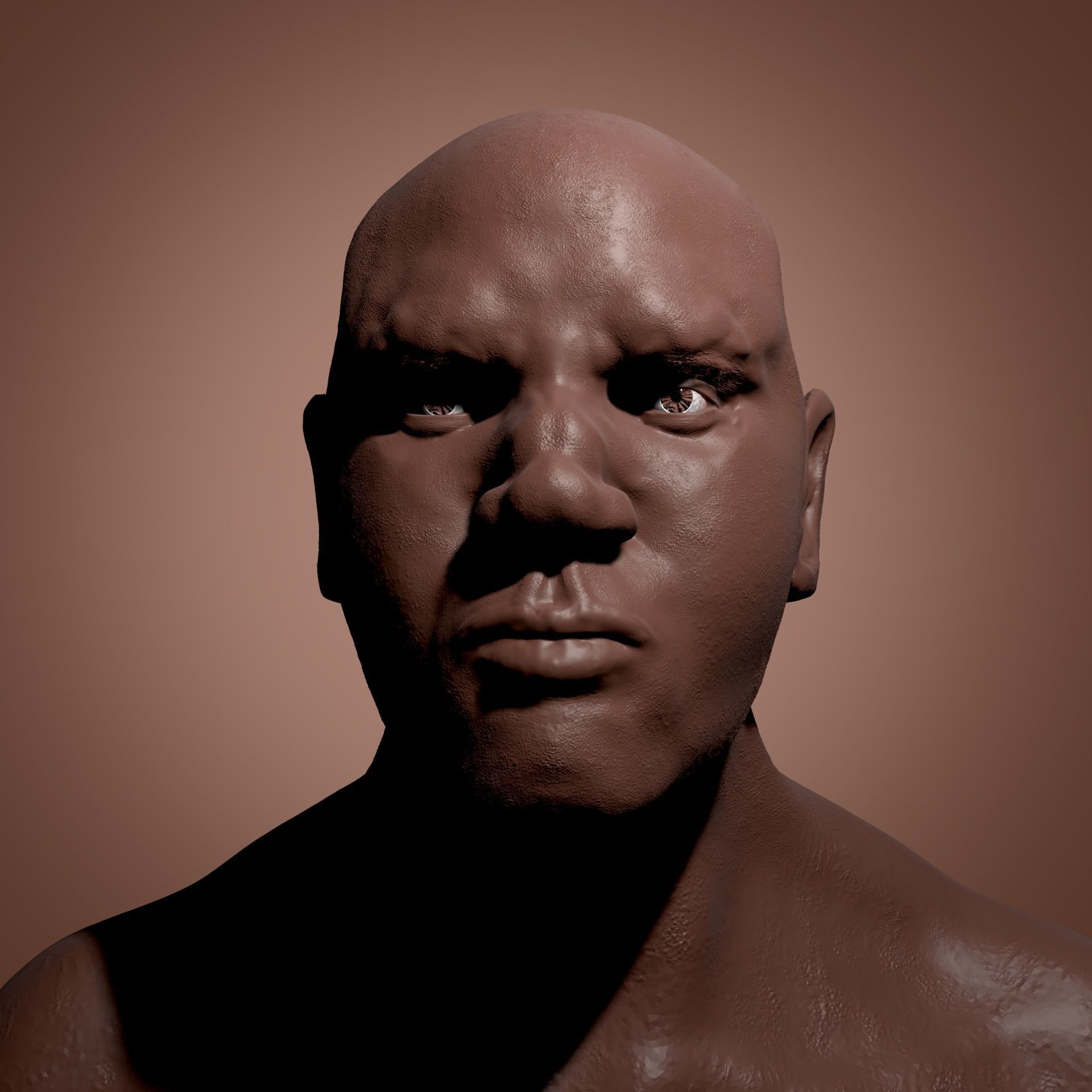 African Man Bust 3D print model_5