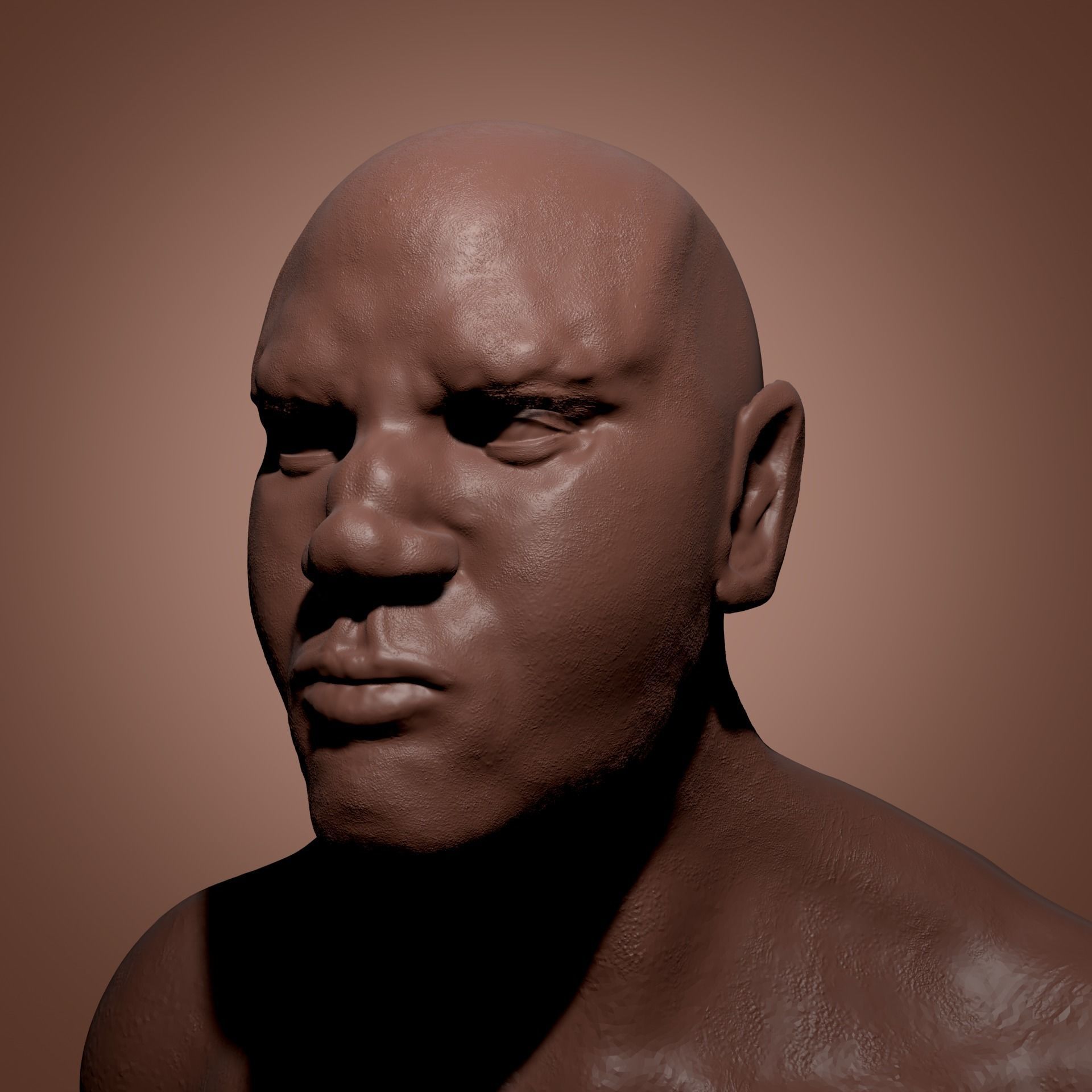 African Man Bust 3D print model_2
