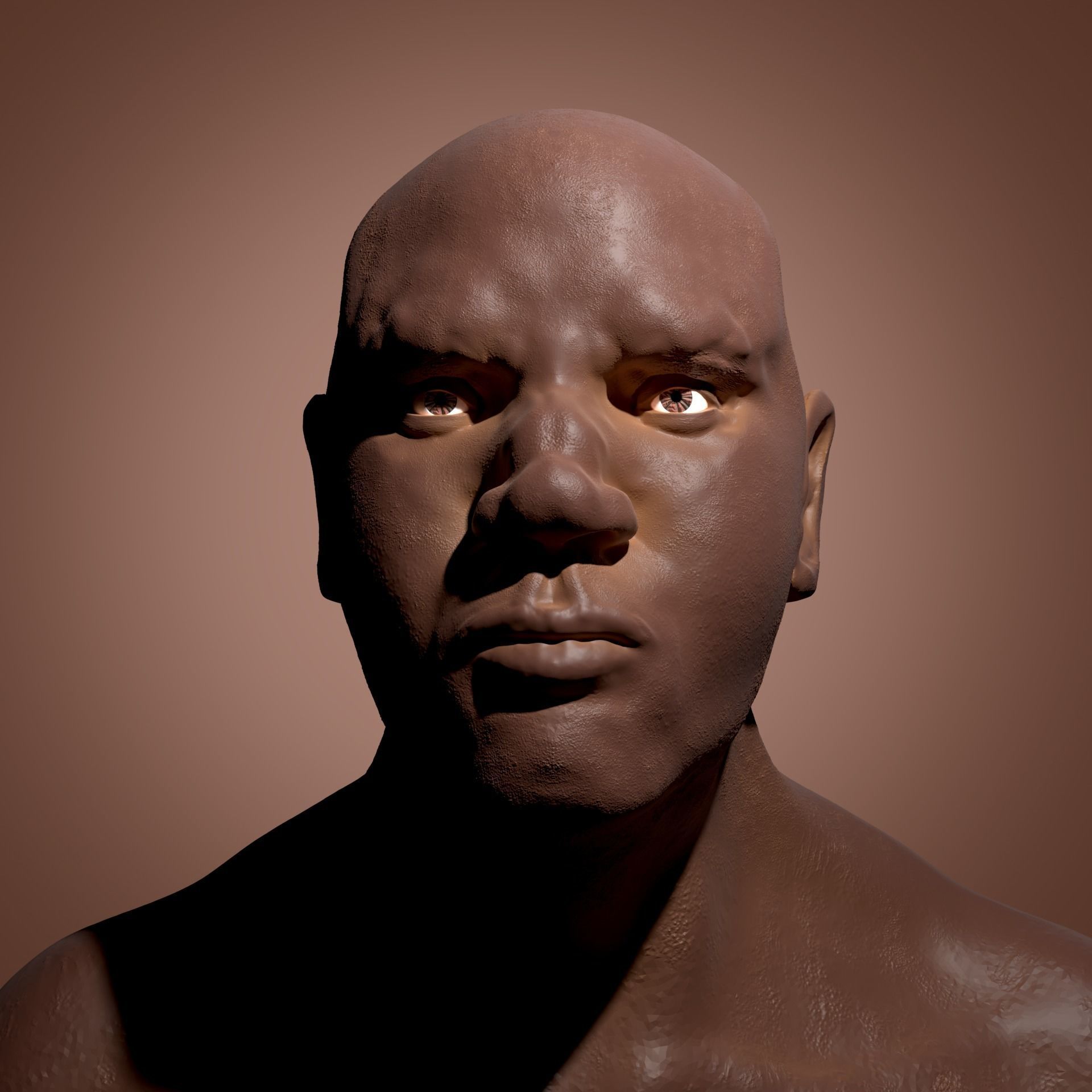 African Man Bust 3D print model_4