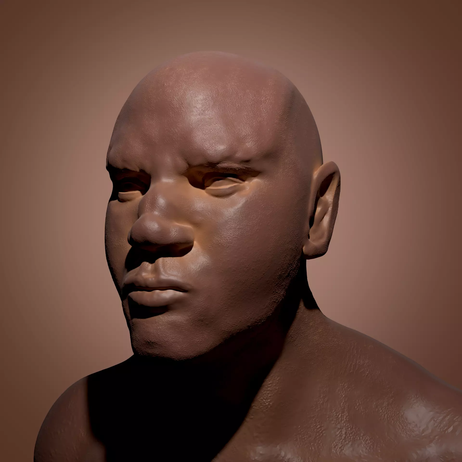 African Man Bust 3D print model_0