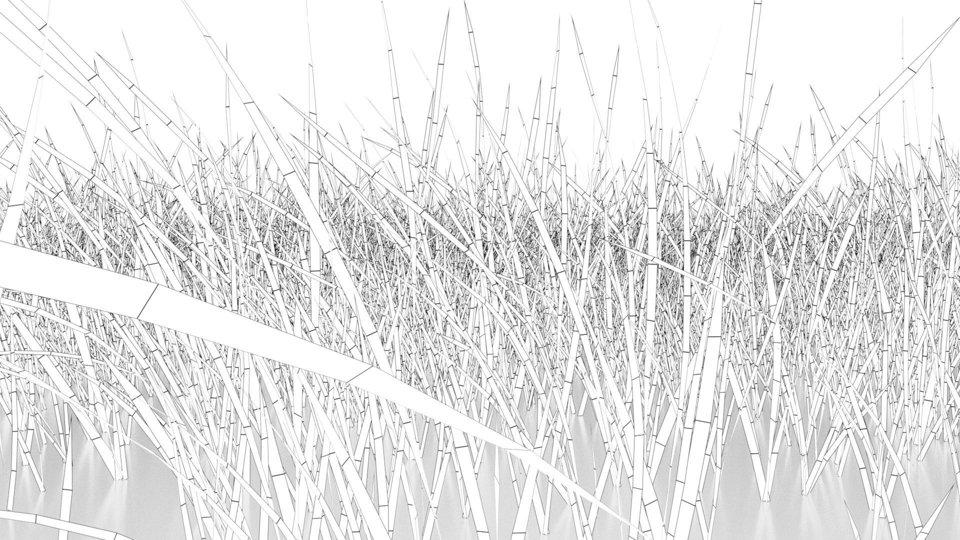 Animated Patch of Grass Low-poly 3D model_3