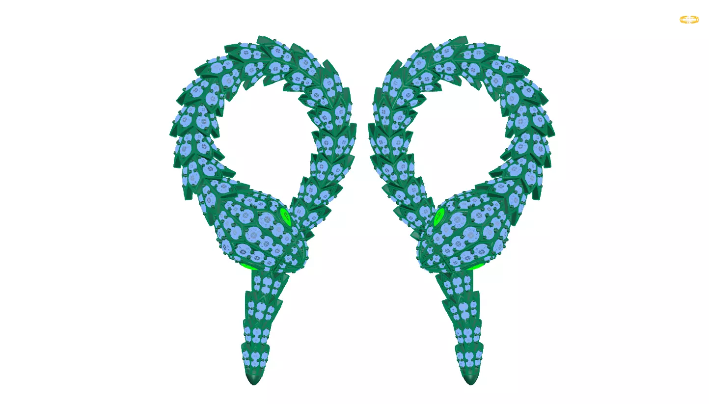 earrings Snake 3D print model_0